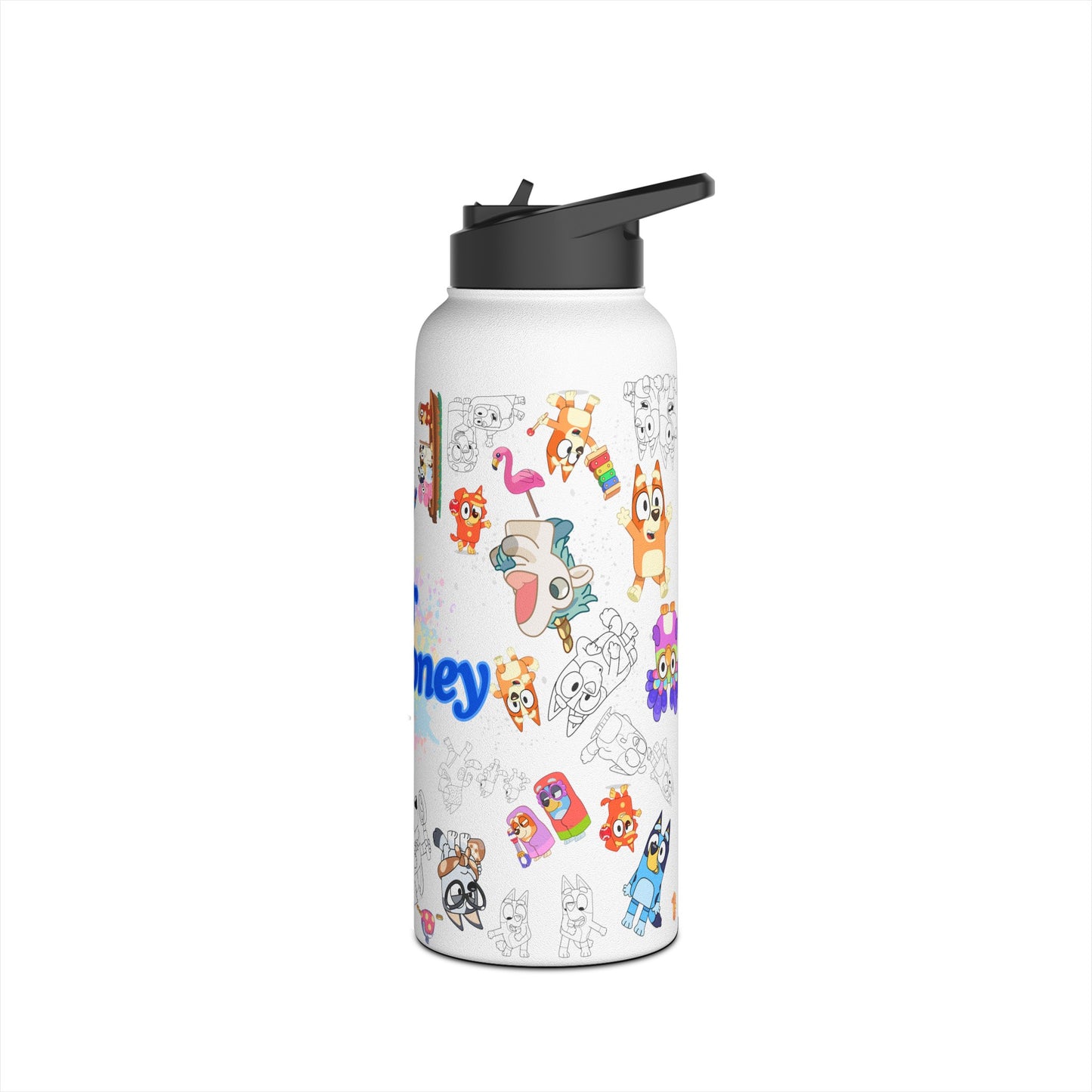 Custom Bluey and Bingo Water Bottle, Stainless Steel Water Bottle