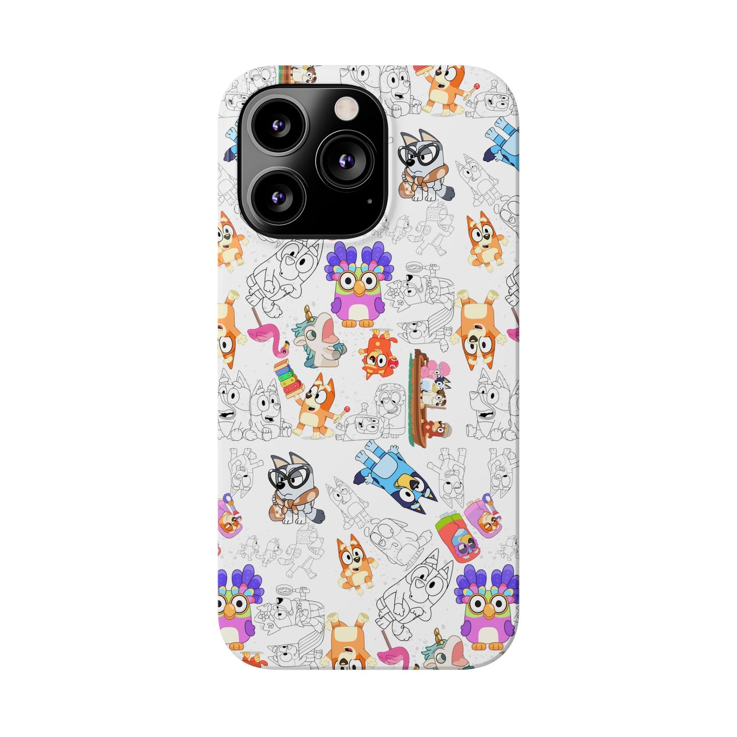 Bluey Bingo Phone Case, iPhone Bluey Characters, Muffin Grannies Unicorse Phone Case