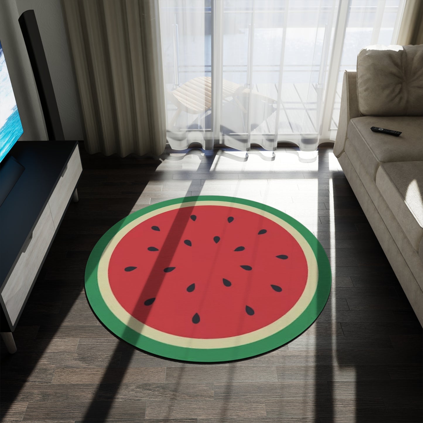 Bluey Watermelon Round Rug, Bingo Watermelon Rug, Bluey Watermelon Playroom Rug