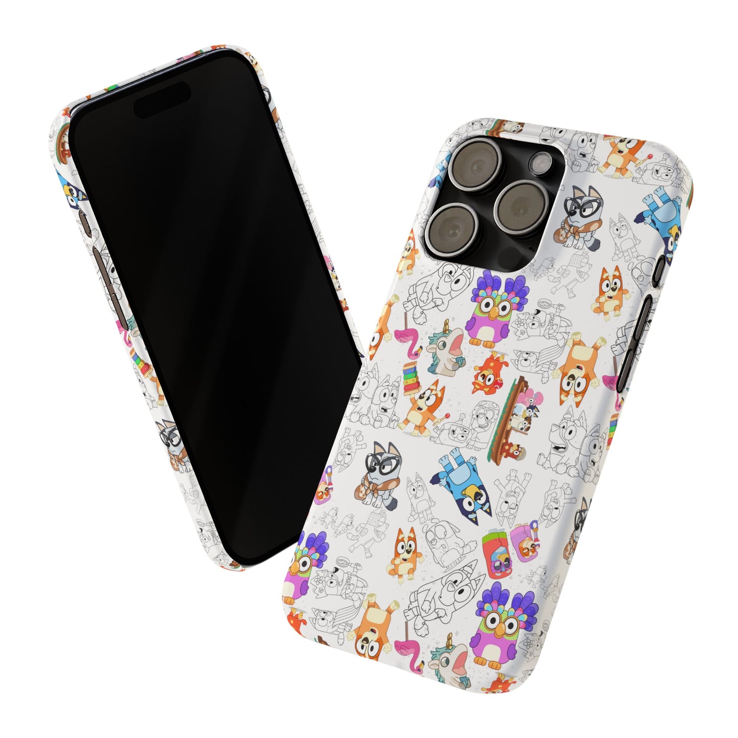 Bluey Bingo Phone Case, iPhone Bluey Characters, Muffin Grannies Unicorse Phone Case