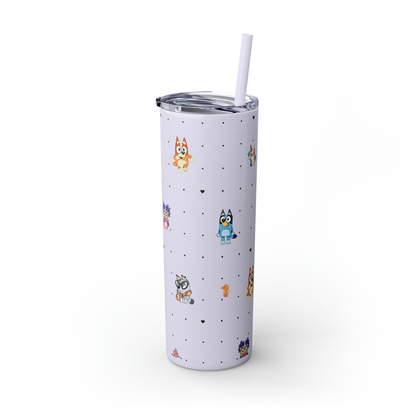 Chicc Bluey and Bingo Skinny Tumbler with Straw, 20oz, Bluey Tumbler, Bluey Water bottle, Bluey and Bingo To Go Cup