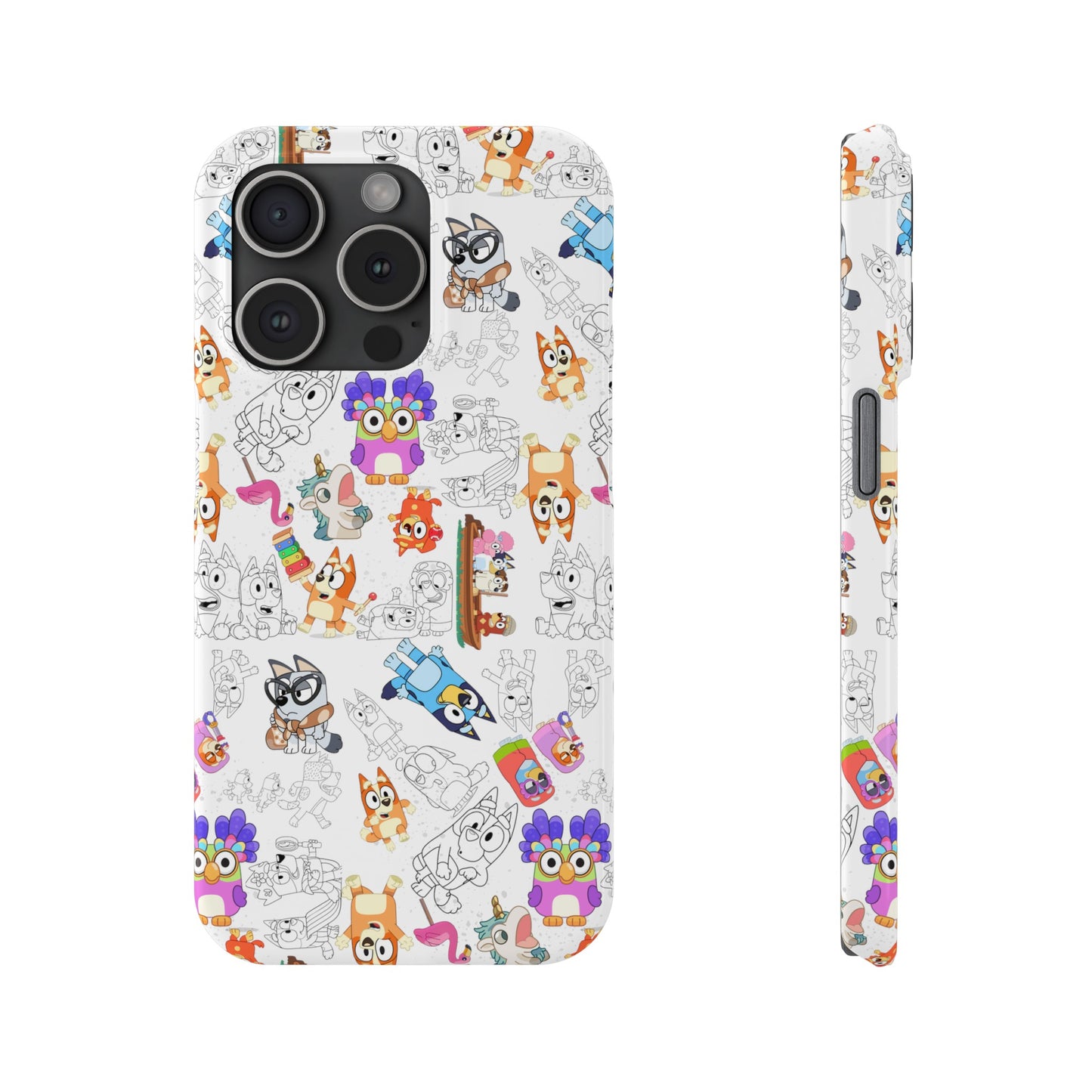 Bluey Bingo Phone Case, iPhone Bluey Characters, Muffin Grannies Unicorse Phone Case