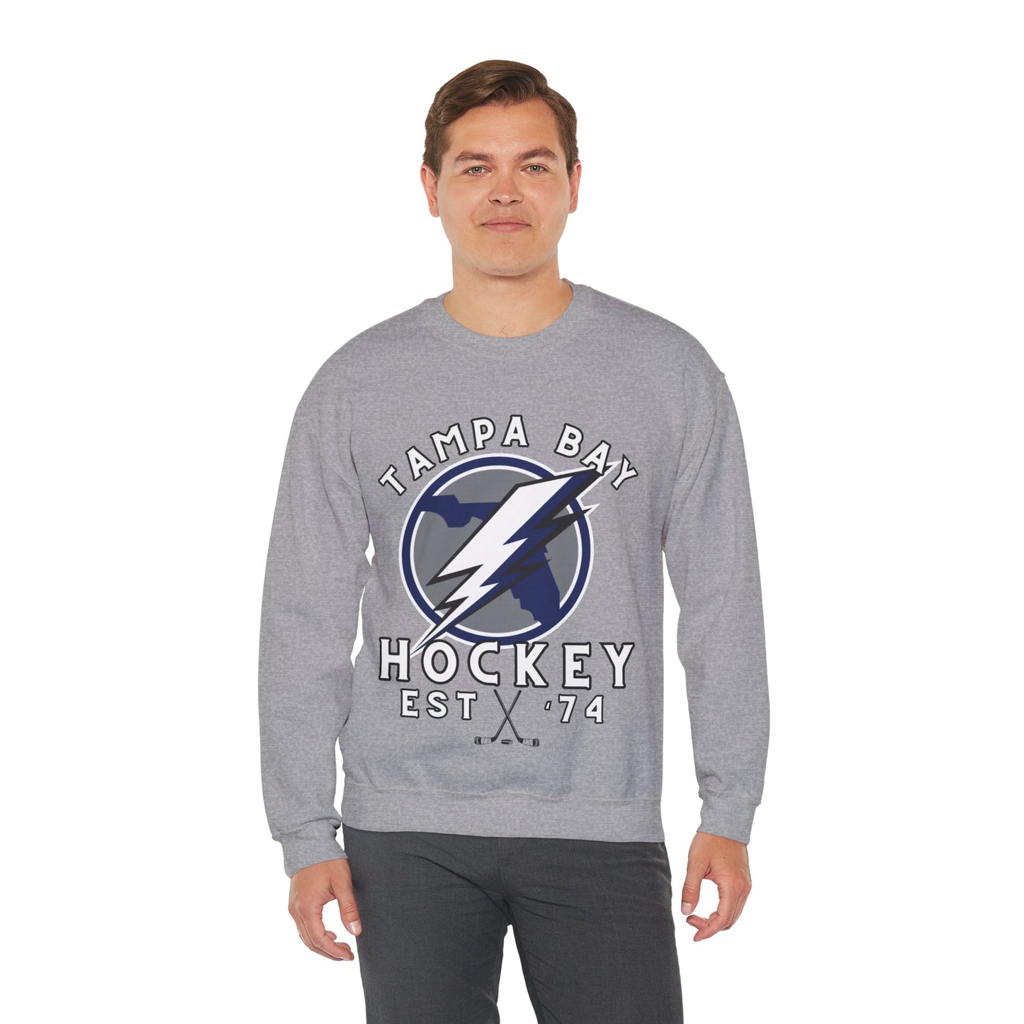 Tampa Sweatshirt - Lightening Hockey Sweatshirt - Retro Tampa Hockey Crewneck - Ice Hockey Sweatshirt - Vintage Tampa Sweatshirt Playoff Gear