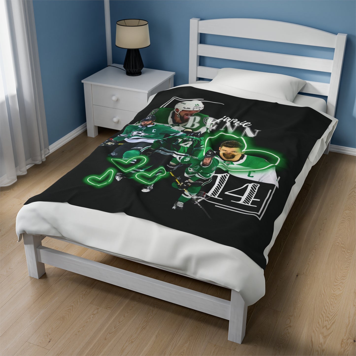 Dallas Stars Blanket, Jamie Benn NHL Blanket, Playoff Hockey Gear, Velveteen Plush Blanket, Hockey Fan Gifts