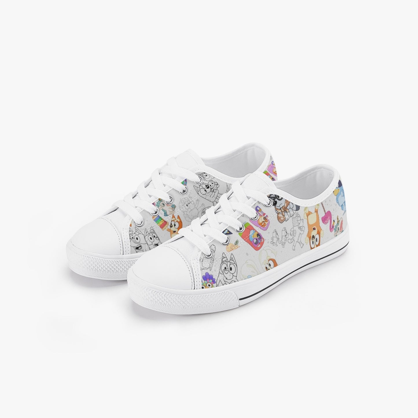 Bluey Janet Rita Shoes Bingo Kids Kicks Grannies Kid’s Low-Top Canvas Shoes