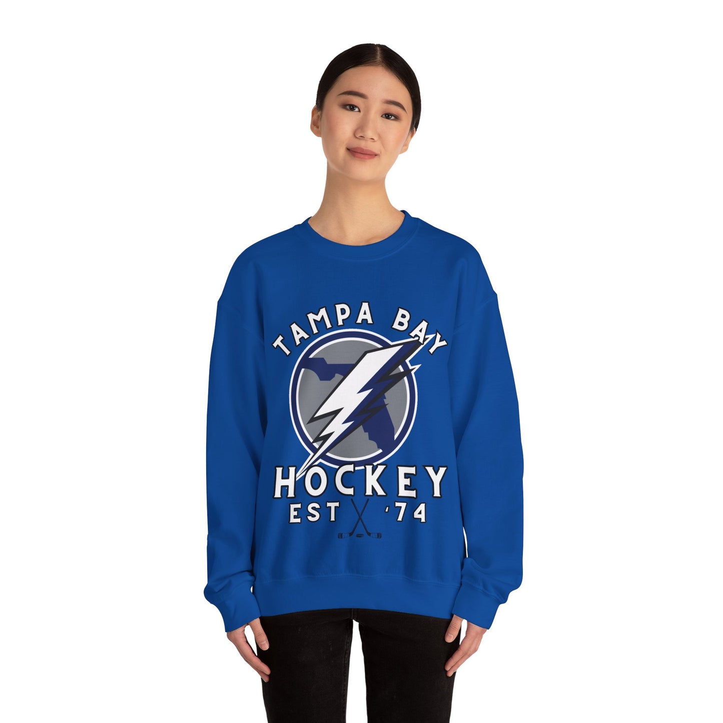 Tampa Sweatshirt - Lightening Hockey Sweatshirt - Retro Tampa Hockey Crewneck - Ice Hockey Sweatshirt - Vintage Tampa Sweatshirt Playoff Gear