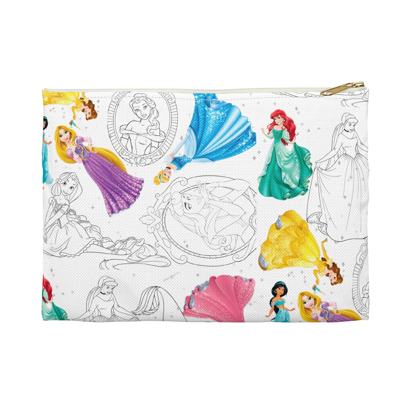 Accessory Princesses Pouch, Ariel Themed Make Up Case, Belle Pouch, Cinderella Travel case, Sleeping Beauty Zip Bag