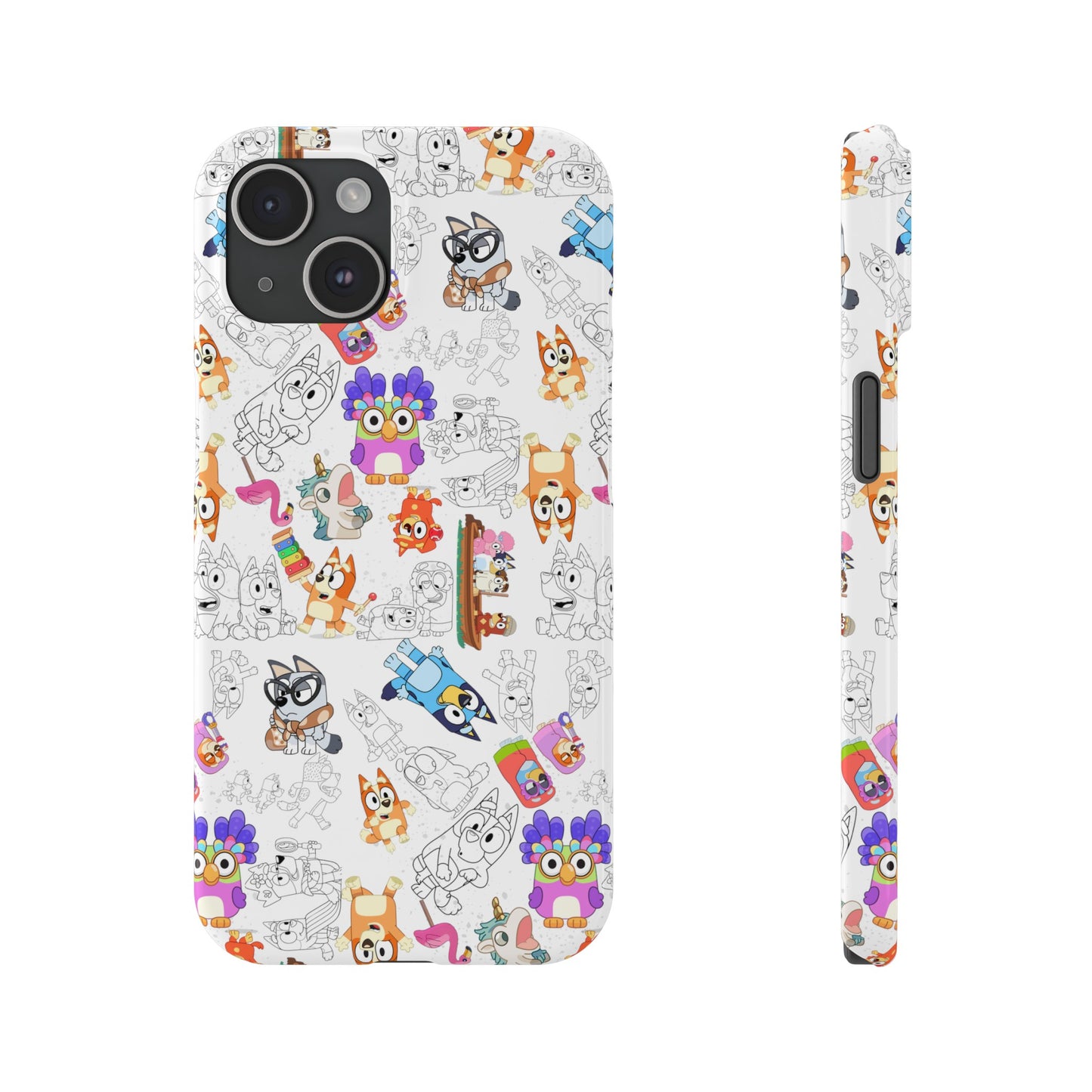 Bluey Bingo Phone Case, iPhone Bluey Characters, Muffin Grannies Unicorse Phone Case