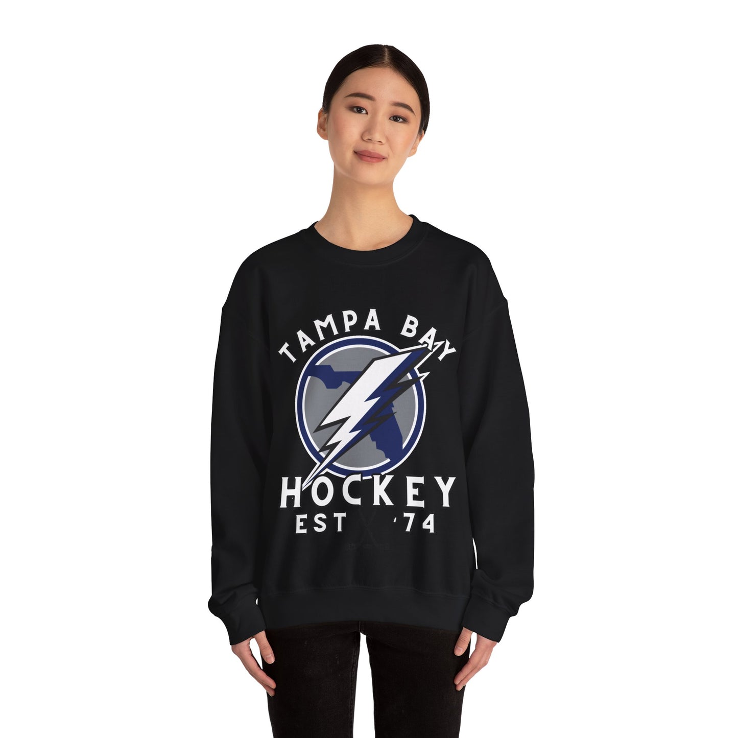 Tampa Sweatshirt - Lightening Hockey Sweatshirt - Retro Tampa Hockey Crewneck - Ice Hockey Sweatshirt - Vintage Tampa Sweatshirt Playoff Gear