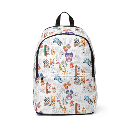 Bluey  and Bingo Backpack, Bluey and Bingo Themed Tote, Bluey Bag, Bingo Overnighter, Bingo and Bluey Shoulder Bag, Back To School Bluey