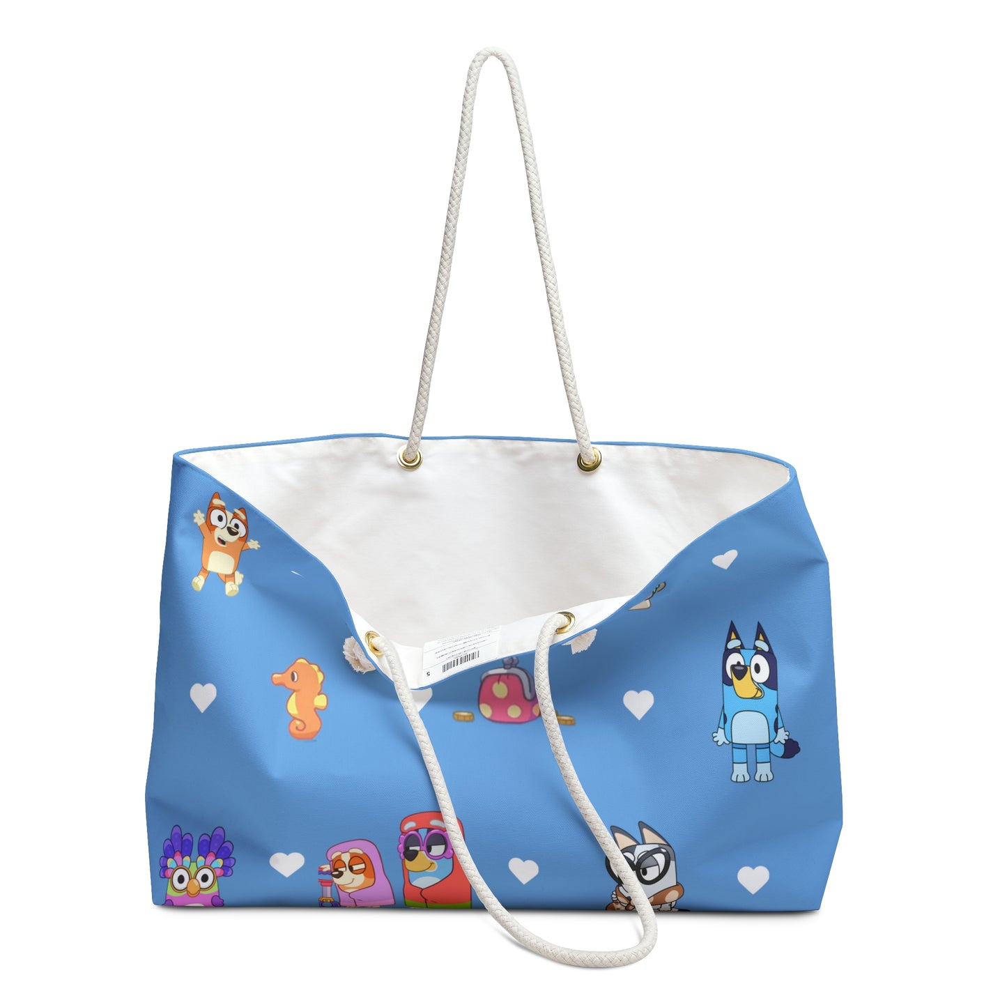 Bluey Heeler Weekender Bag, Bluey and Bingo Themed Tote, Bluey Bag, Bingo Overnighter, Bingo and Bluey Shoulder Bag