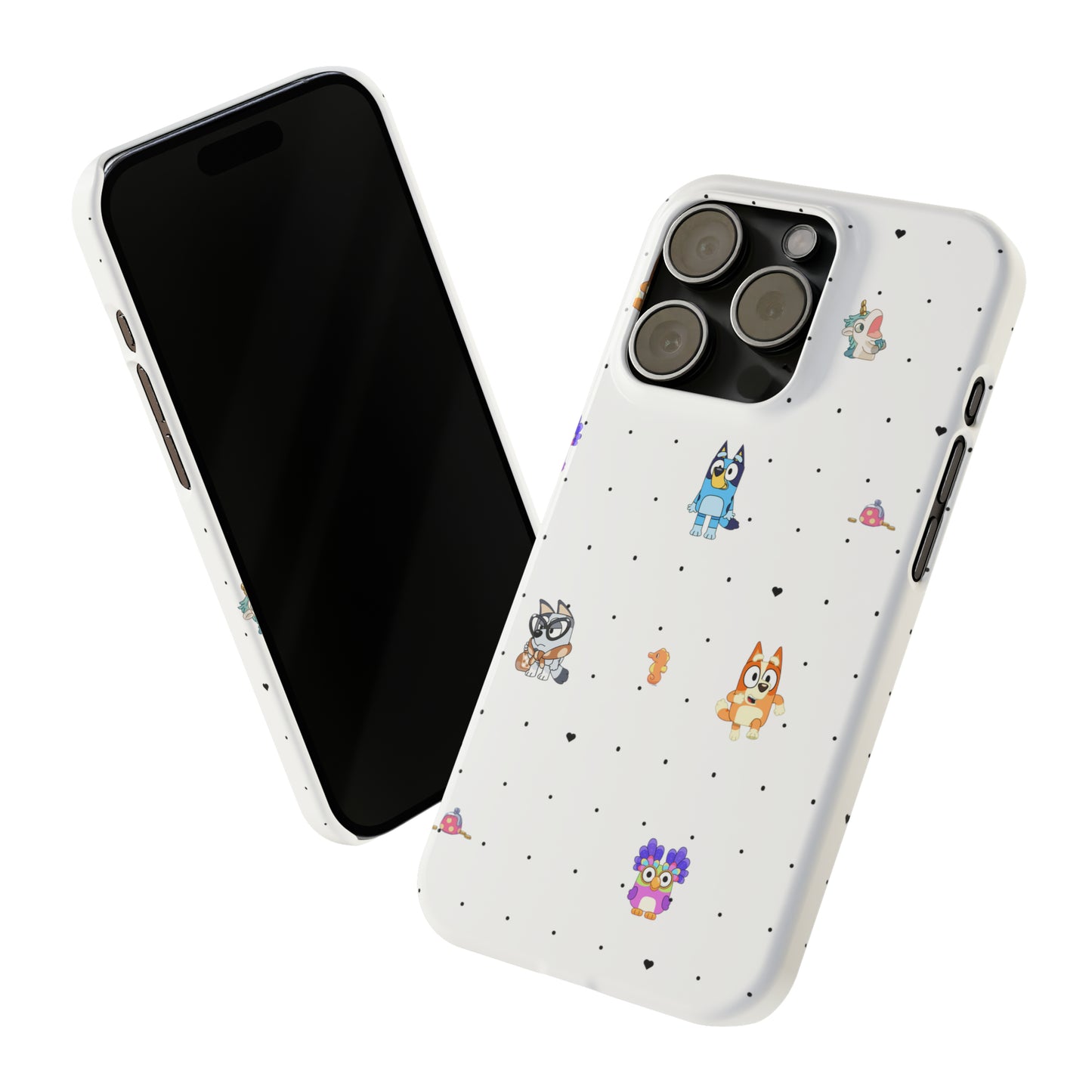 Chicc Bluey and Bingo Phone Case, iPhone Bluey Characters, Muffin Grannies Unicorse Phone Case