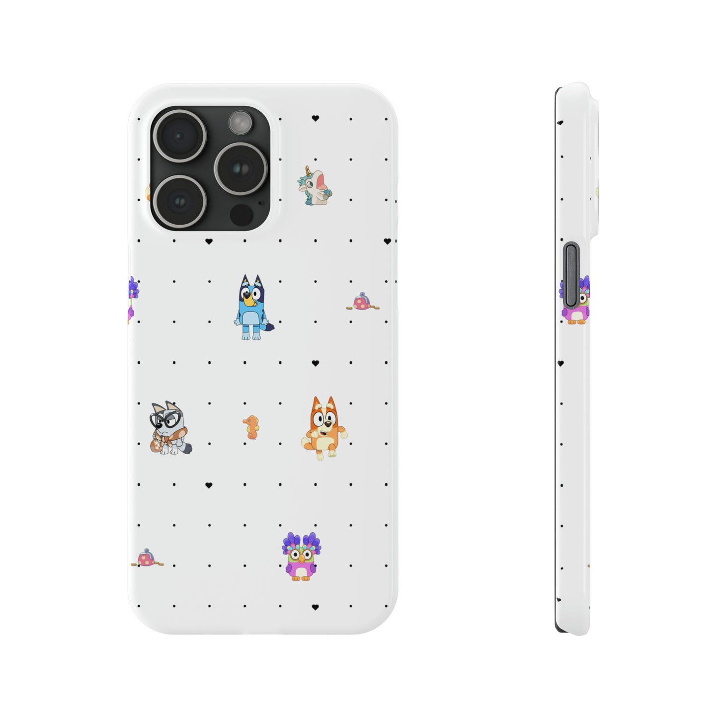 Chicc Bluey and Bingo Phone Case, iPhone Bluey Characters, Muffin Grannies Unicorse Phone Case