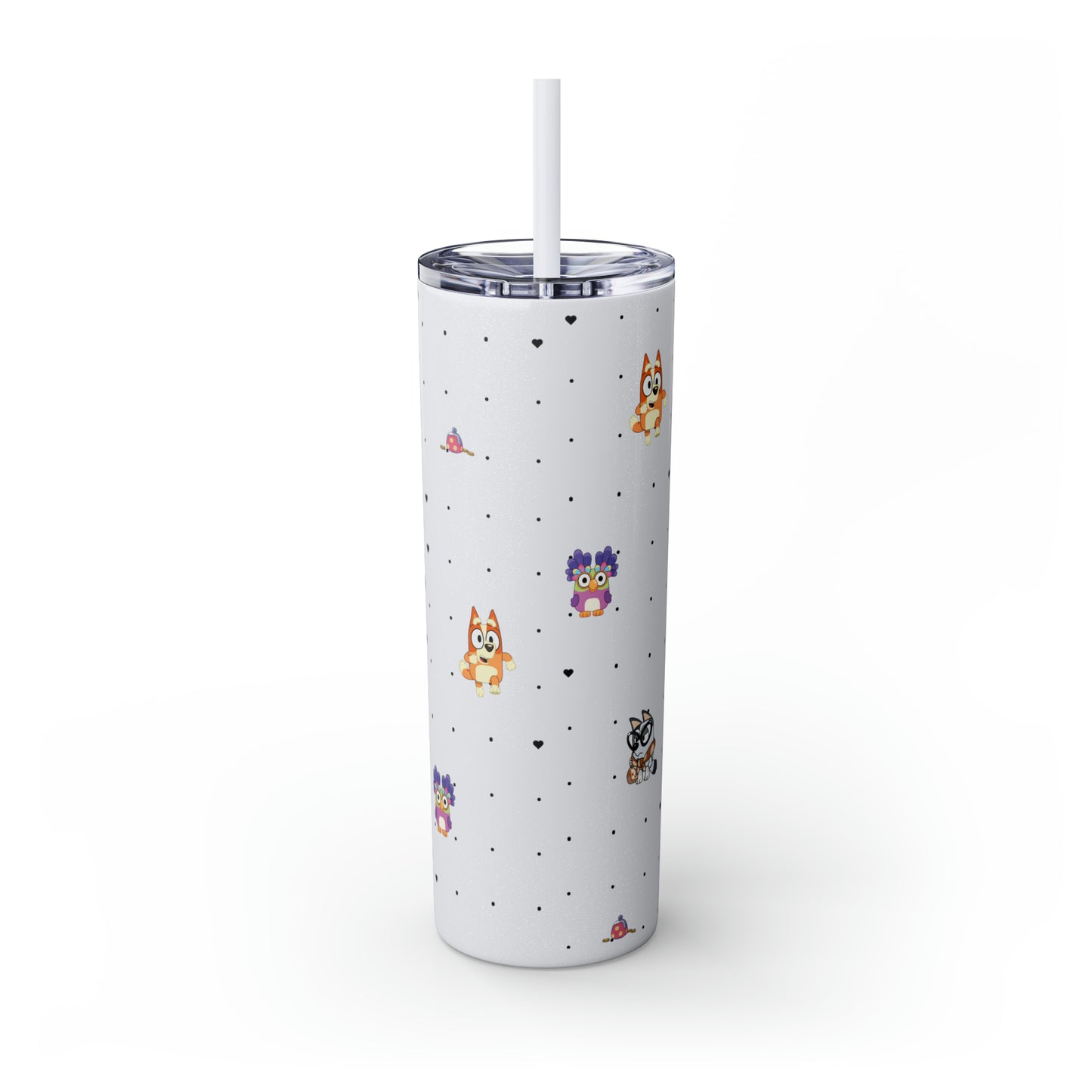 Chicc Bluey and Bingo Skinny Tumbler with Straw, 20oz, Bluey Tumbler, Bluey Water bottle, Bluey and Bingo To Go Cup