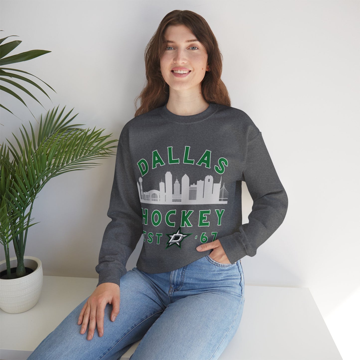 Dallas Stars Sweatshirt - Dallas Hockey Sweatshirt - Retro Dallas Hockey Crewneck - Ice Hockey Sweatshirt - Vintage Dallas Sweatshirt Playoff Gear