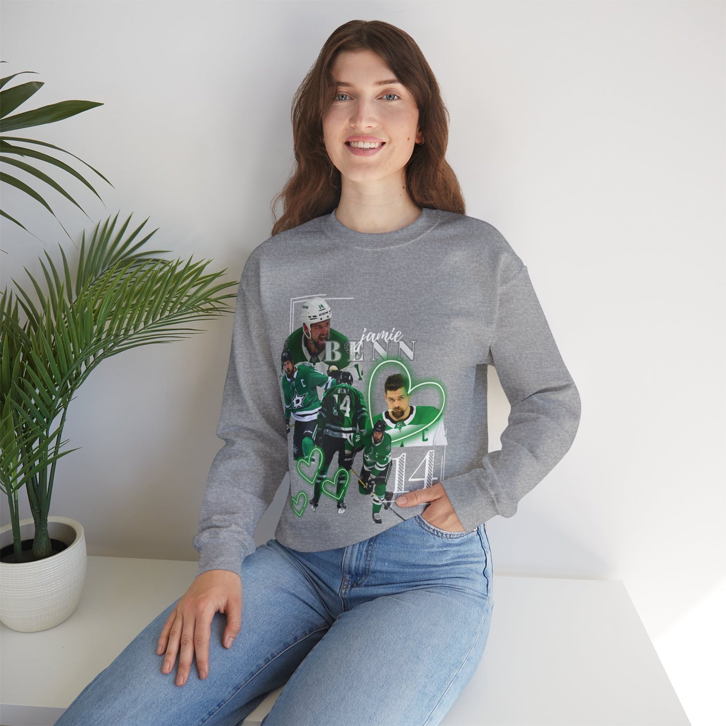 Jamie Benn Vintage Dallas Sweatshirt, Dallas Stars Distressed Crewneck, Benn 14, Stars, Men and Womens Sweatshirt, Unisex Fit