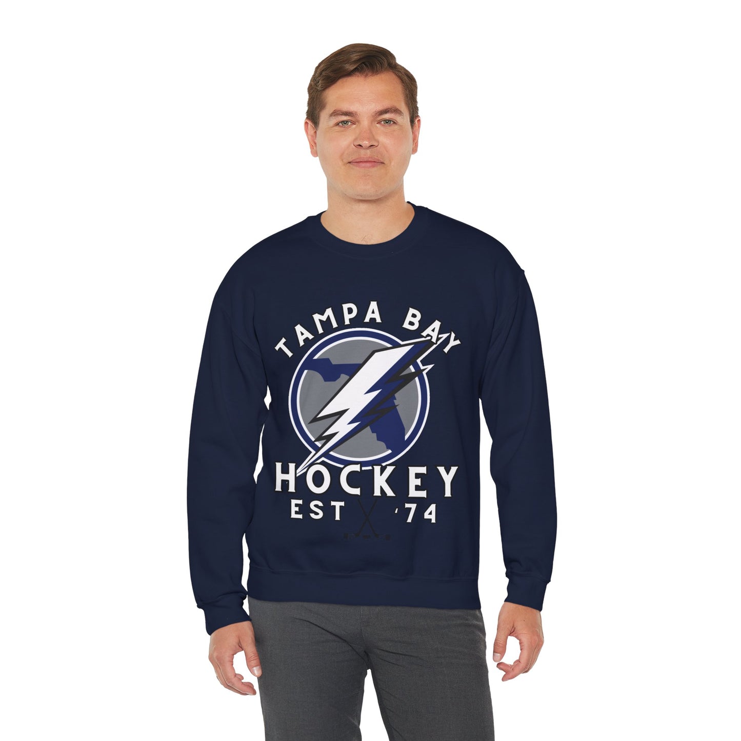 Tampa Sweatshirt - Lightening Hockey Sweatshirt - Retro Tampa Hockey Crewneck - Ice Hockey Sweatshirt - Vintage Tampa Sweatshirt Playoff Gear