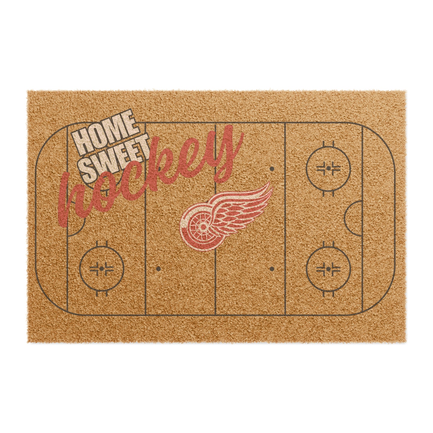 Home Sweet Hockey Doormat / Welcome Mat / Red Wings Doormat / Detroit Doormat / Gift for Friend / Gift for Family