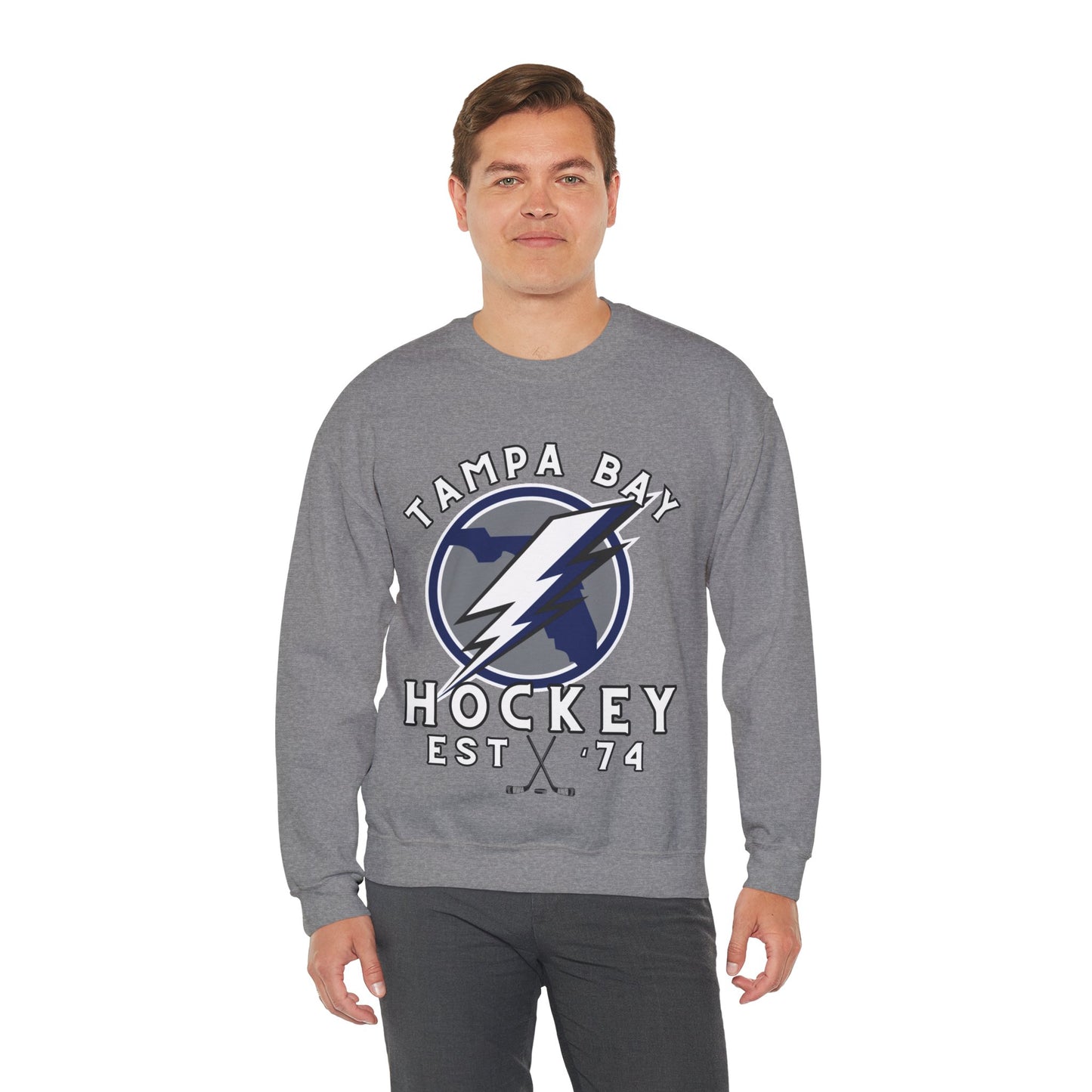 Tampa Sweatshirt - Lightening Hockey Sweatshirt - Retro Tampa Hockey Crewneck - Ice Hockey Sweatshirt - Vintage Tampa Sweatshirt Playoff Gear