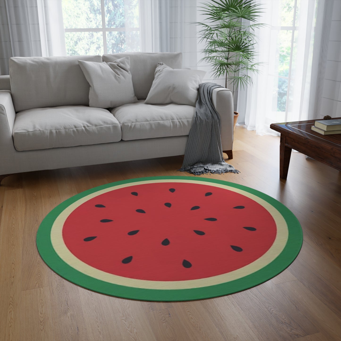 Bluey Watermelon Round Rug, Bingo Watermelon Rug, Bluey Watermelon Playroom Rug