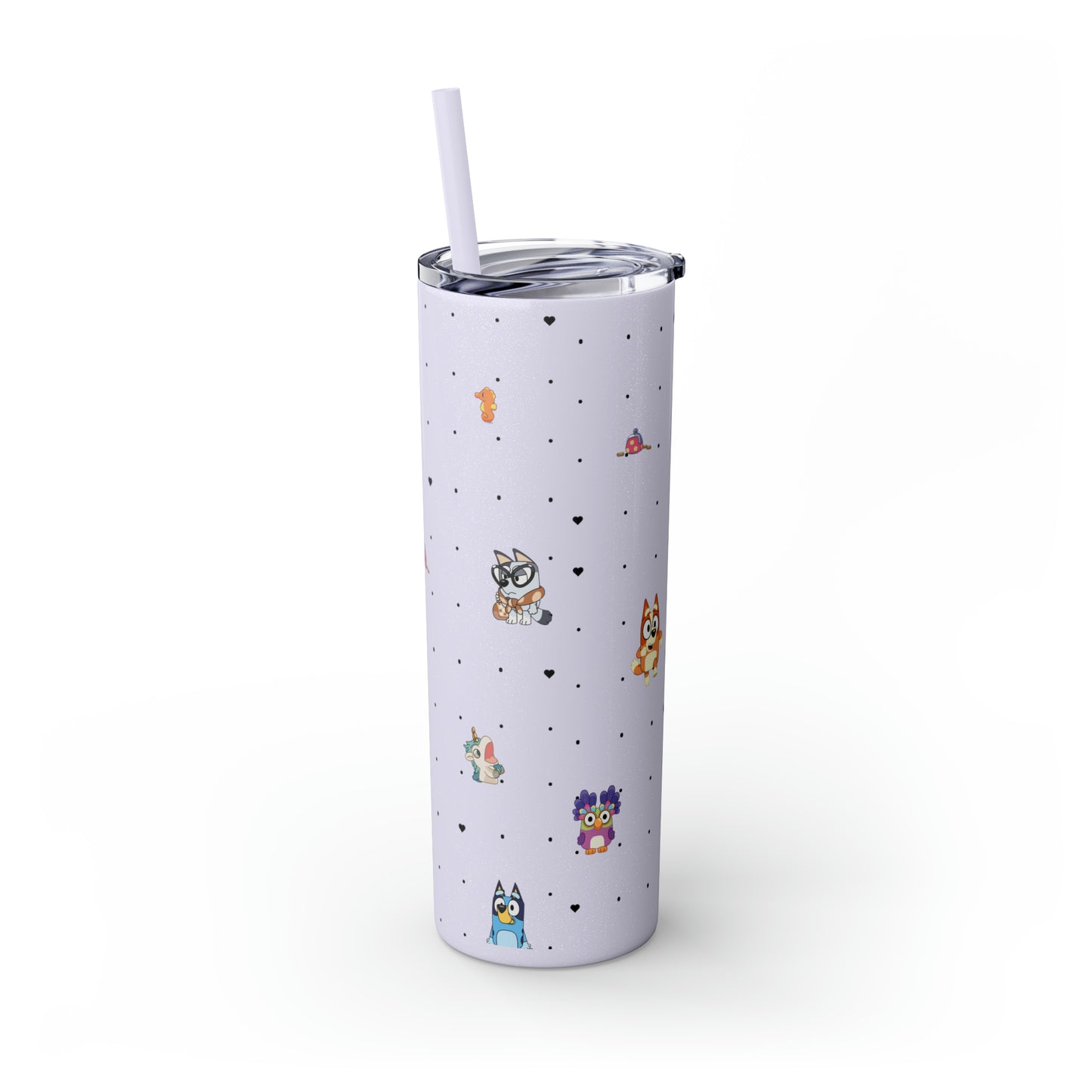 Chicc Bluey and Bingo Skinny Tumbler with Straw, 20oz, Bluey Tumbler, Bluey Water bottle, Bluey and Bingo To Go Cup