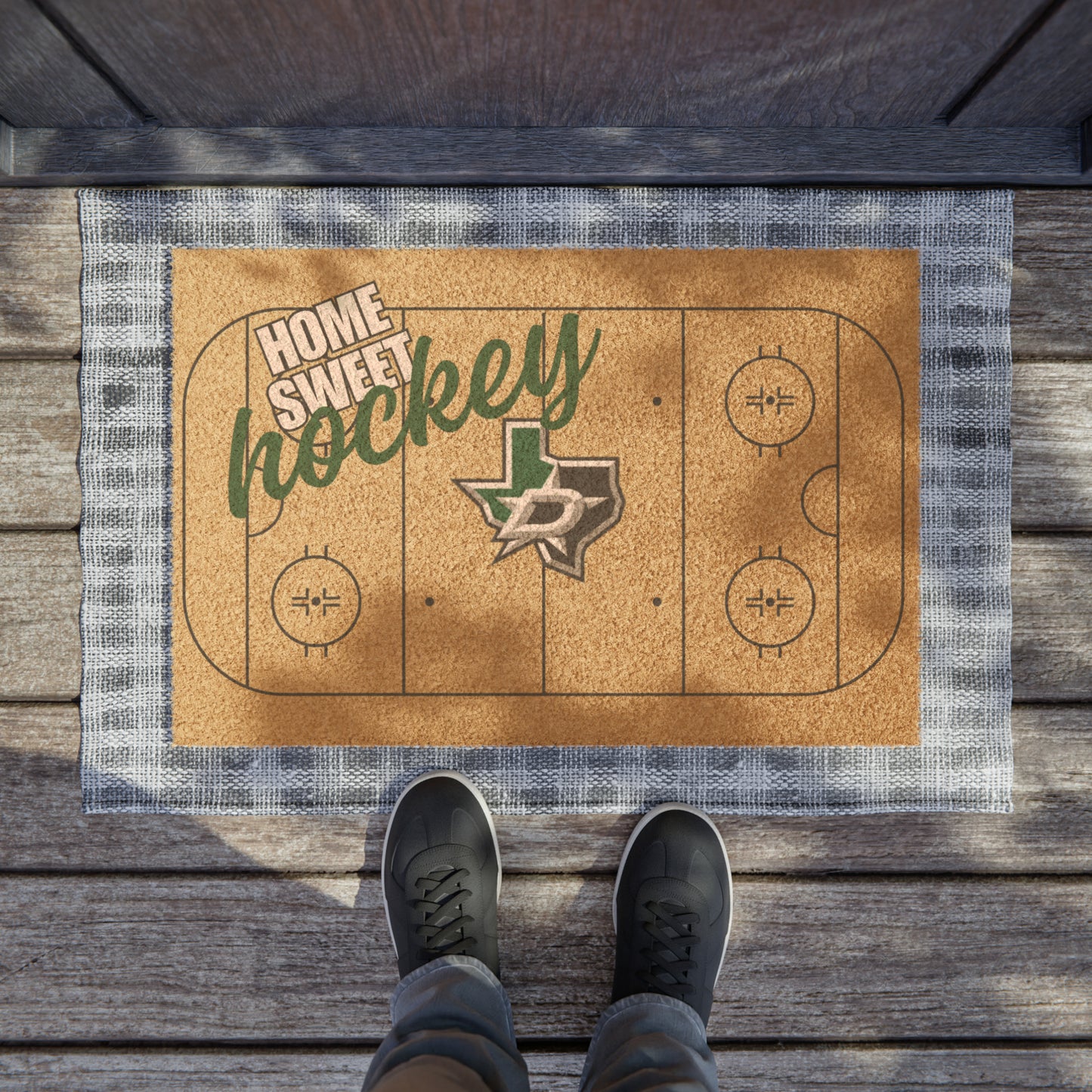 Home Sweet Home Sports Doormat / Welcome Mat / Dallas Stars Doormat / Sports Doormat / Gift for Friend / Gift for Family