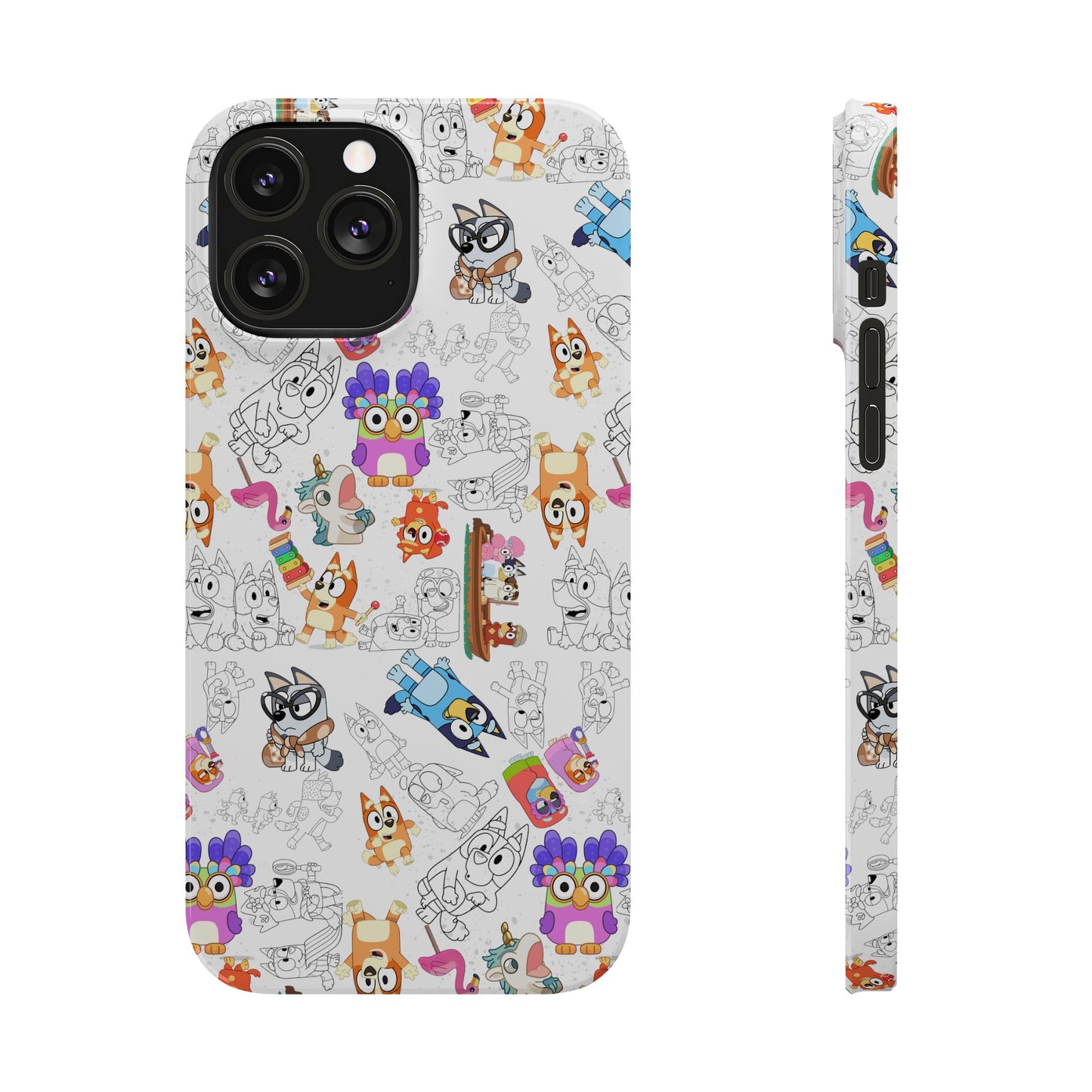 Bluey Bingo Phone Case, iPhone Bluey Characters, Muffin Grannies Unicorse Phone Case