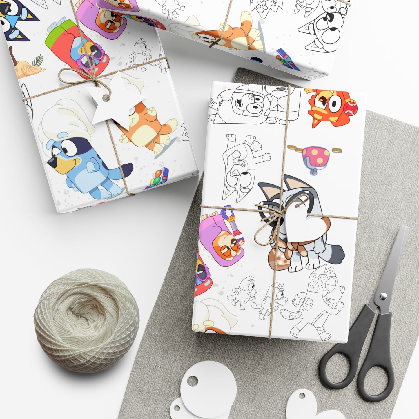 Bluey and Bingo Gift Wrap Papers, Bluey and Bingo Birthday Present Wrap, Bluey and Bingo Christmas Wrapping Paper