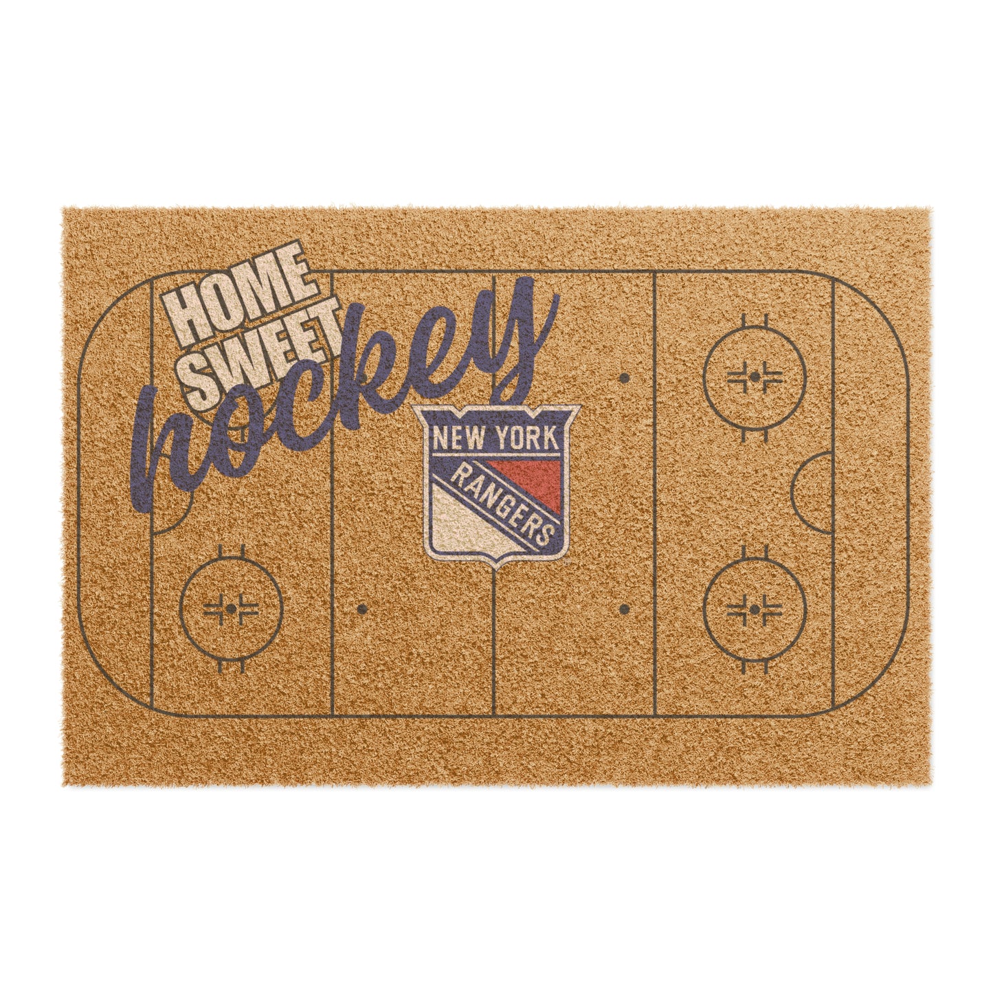 Home Sweet Hockey Doormat / Welcome Mat / NY Rangers Doormat / Rangers Doormat / Gift for Friend / Gift for Family