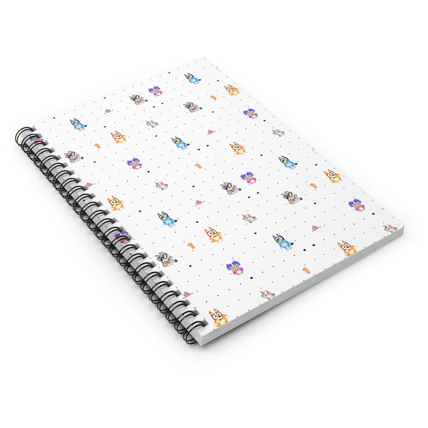 Bluey and Bingo Back To School, Janet and Rita School Supply, Bluey Themed Spiral Notebook - Ruled Line