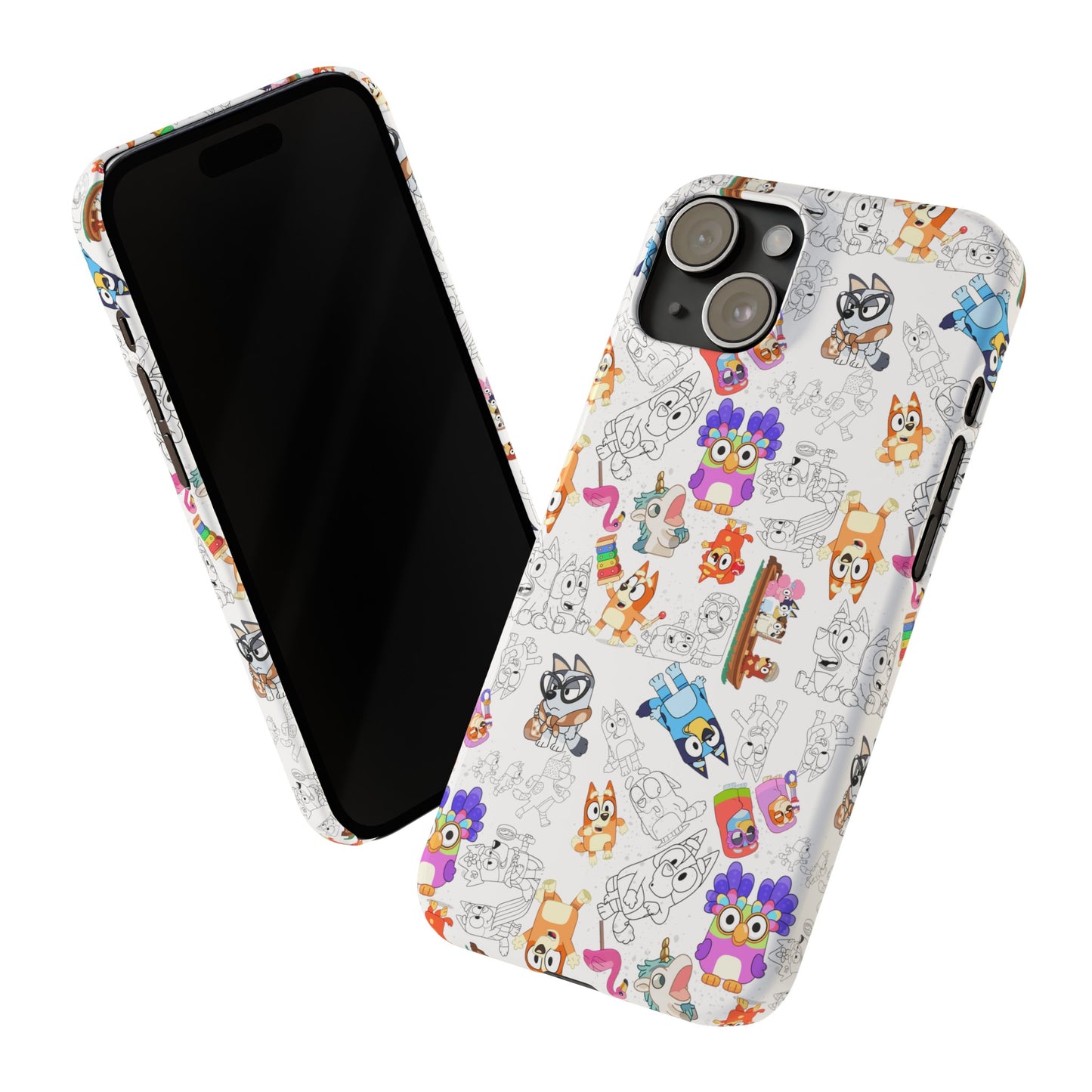 Bluey Bingo Phone Case, iPhone Bluey Characters, Muffin Grannies Unicorse Phone Case