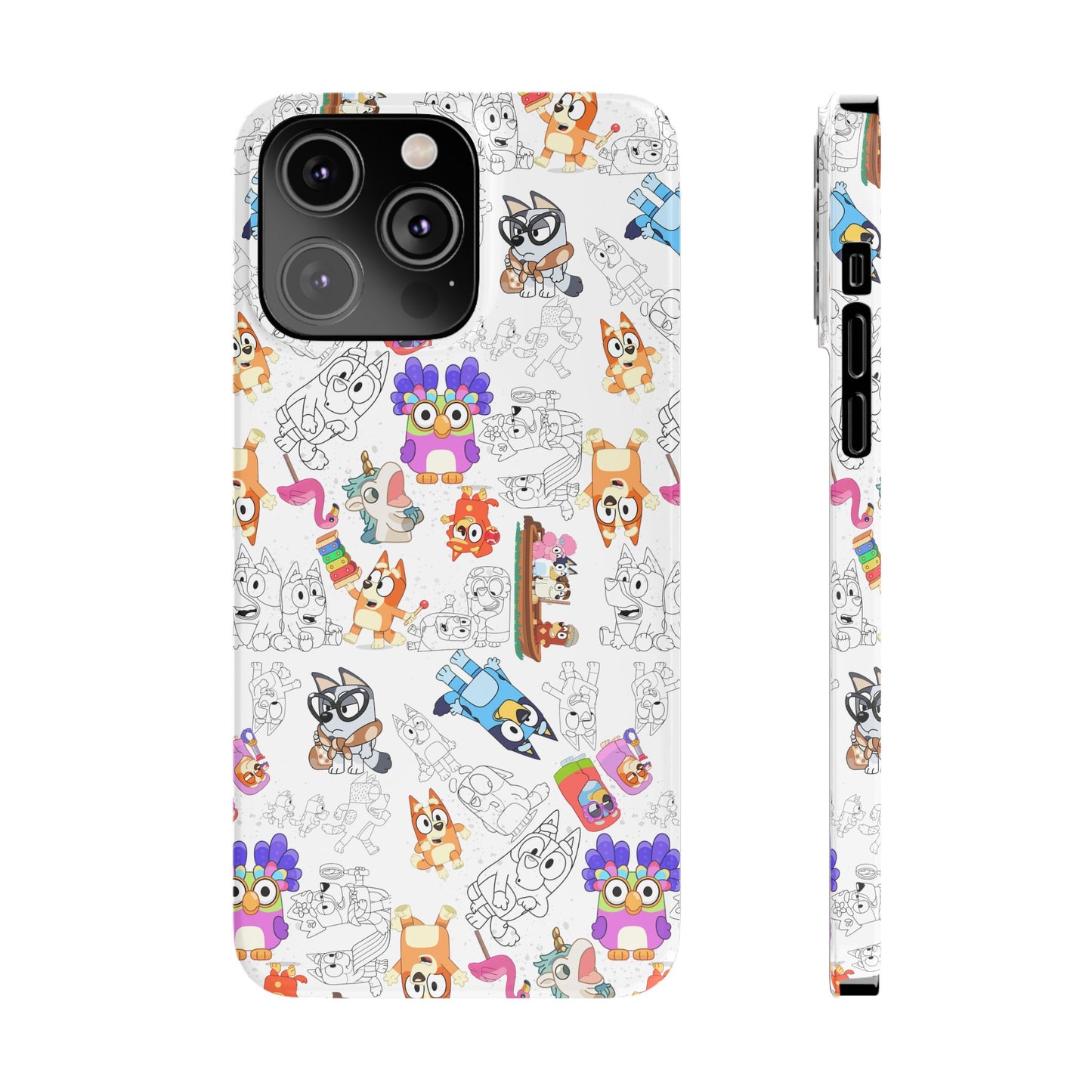 Bluey Bingo Phone Case, iPhone Bluey Characters, Muffin Grannies Unicorse Phone Case