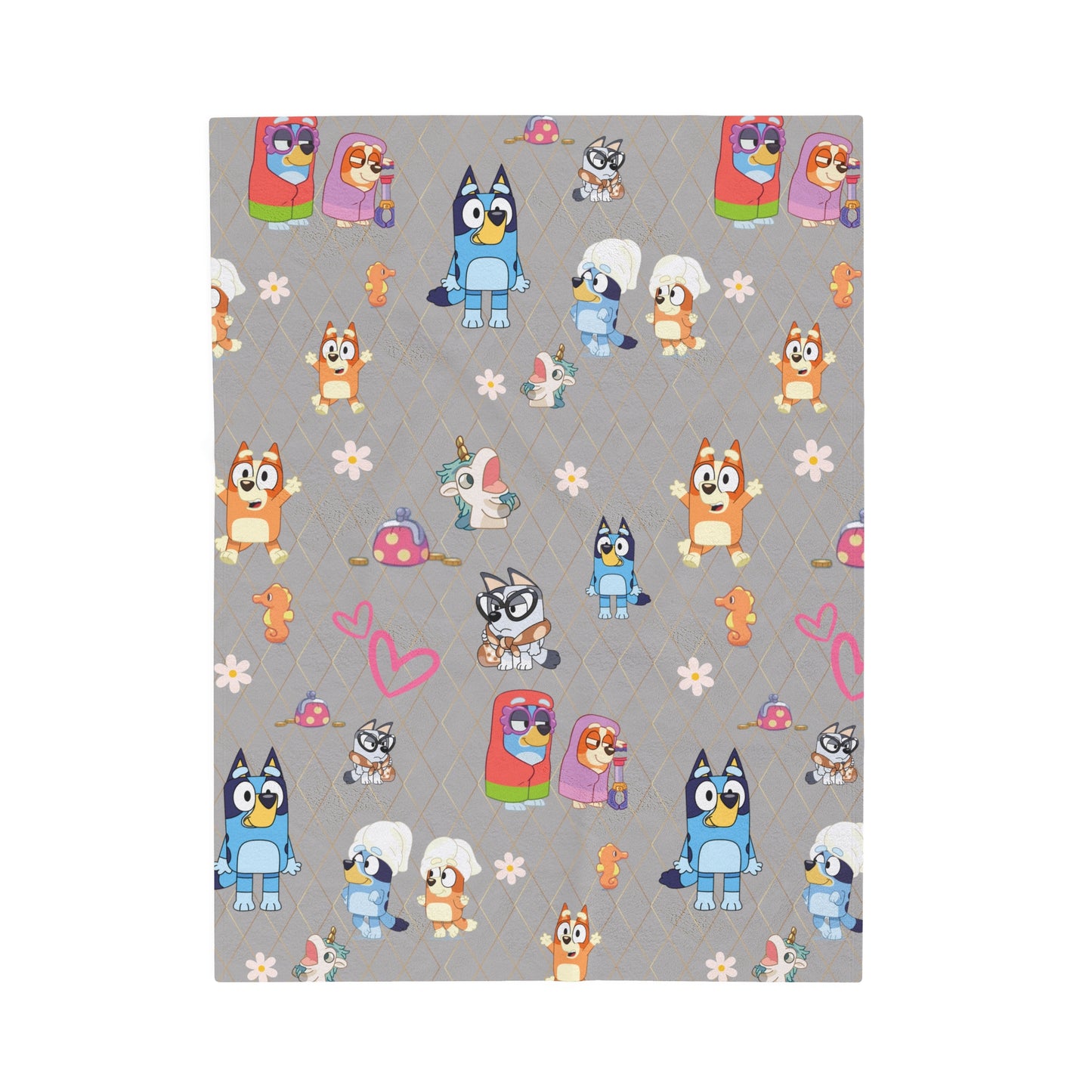 Bluey Bingo Velveteen Plush Blanket, Bluey Baby Blanket, Bluey Kids Blanket, Bluey Grannies Blanket