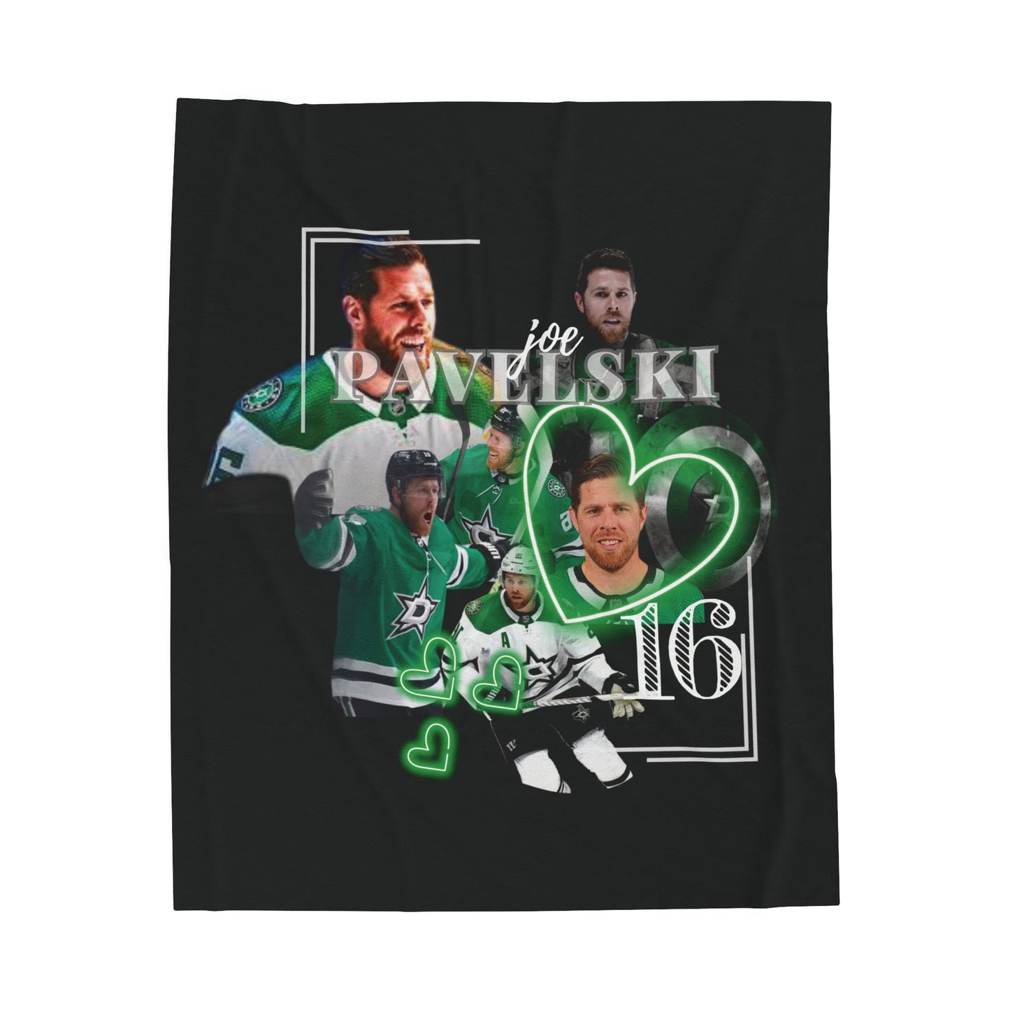 Dallas Hockey Fleece Blanket- velveteen Plush, valentines gift, Dallas Stars Blanket, Joe Pavelski Blanket