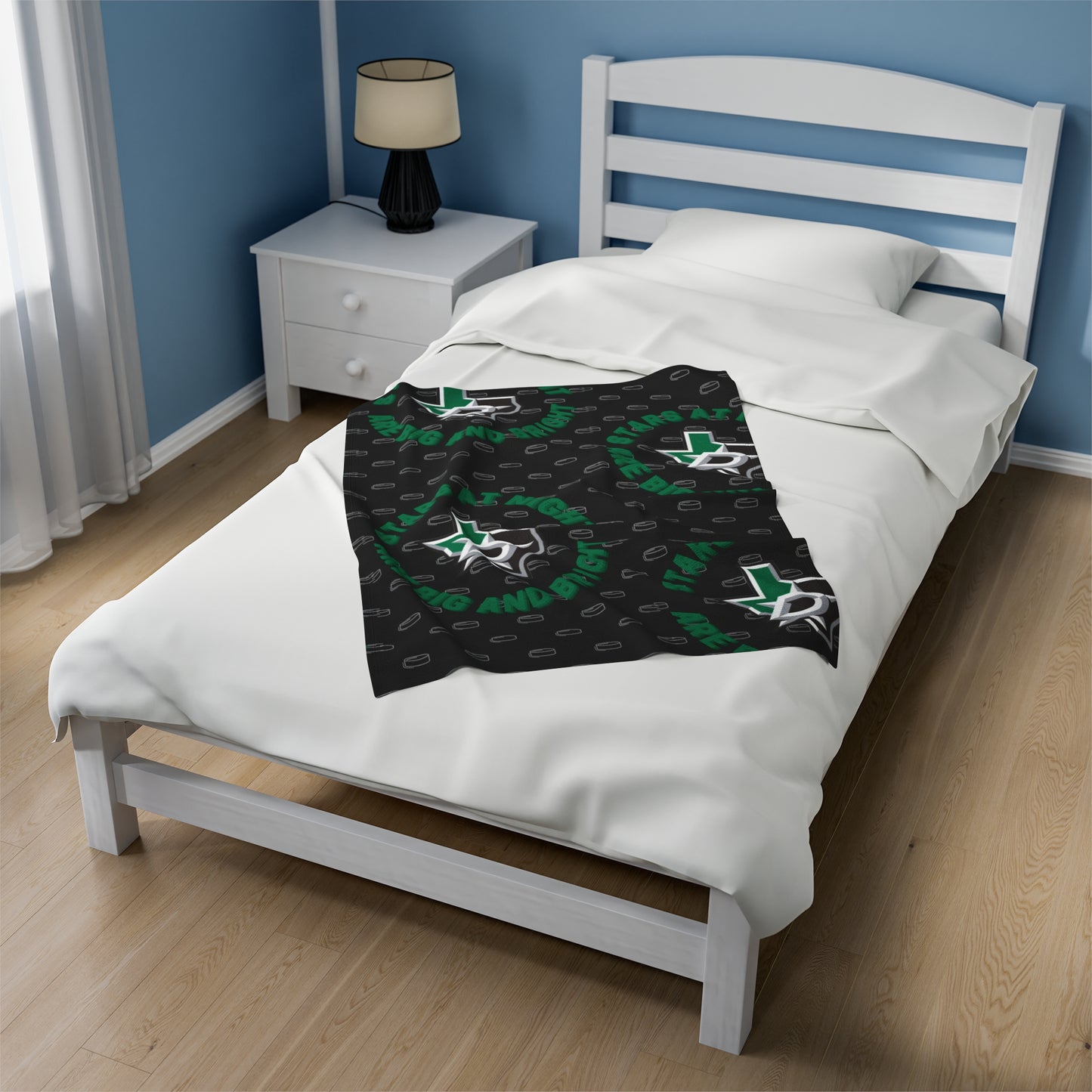 Dallas Stars Blanket, Jamie Benn NHL Blanket, Playoff Hockey Gear, Velveteen Plush Blanket, Hockey Fan Gifts, Stars at Night