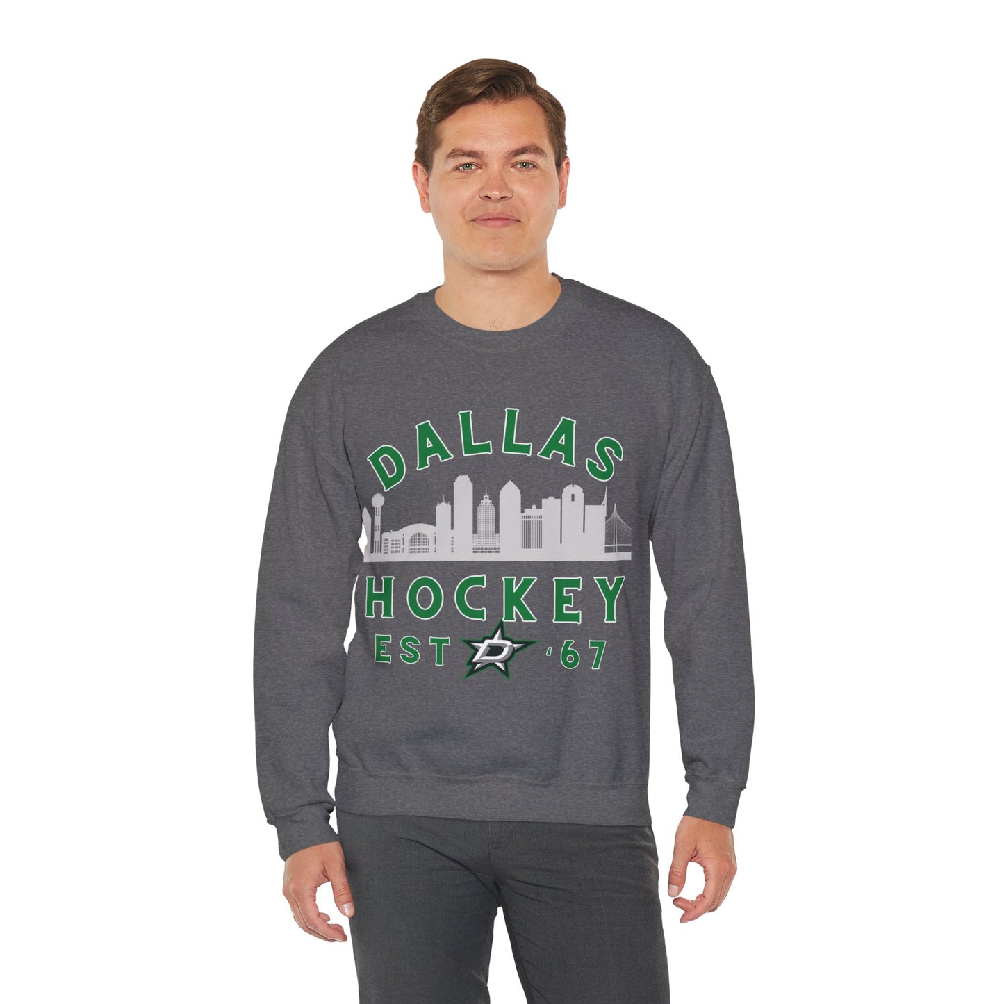 Dallas Stars Sweatshirt - Dallas Hockey Sweatshirt - Retro Dallas Hockey Crewneck - Ice Hockey Sweatshirt - Vintage Dallas Sweatshirt Playoff Gear