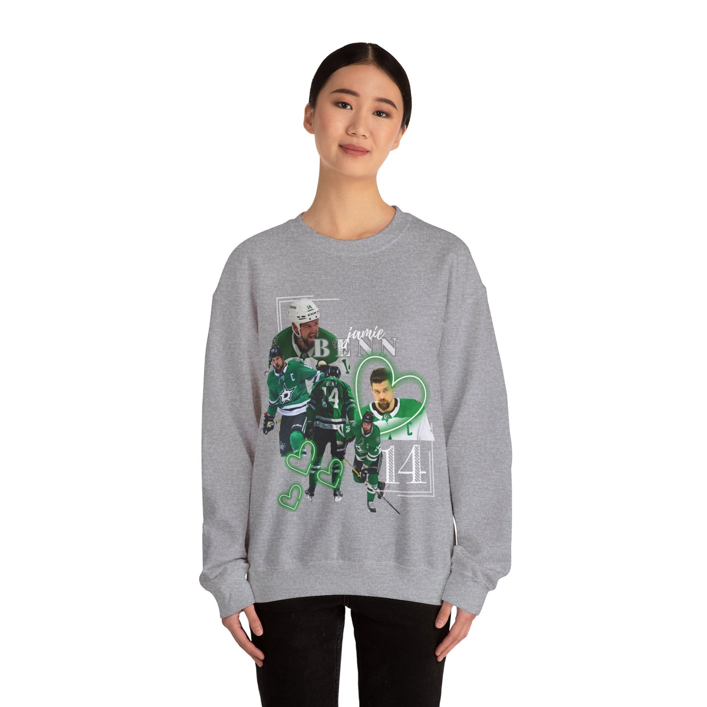 Jamie Benn Vintage Dallas Sweatshirt, Dallas Stars Distressed Crewneck, Benn 14, Stars, Men and Womens Sweatshirt, Unisex Fit