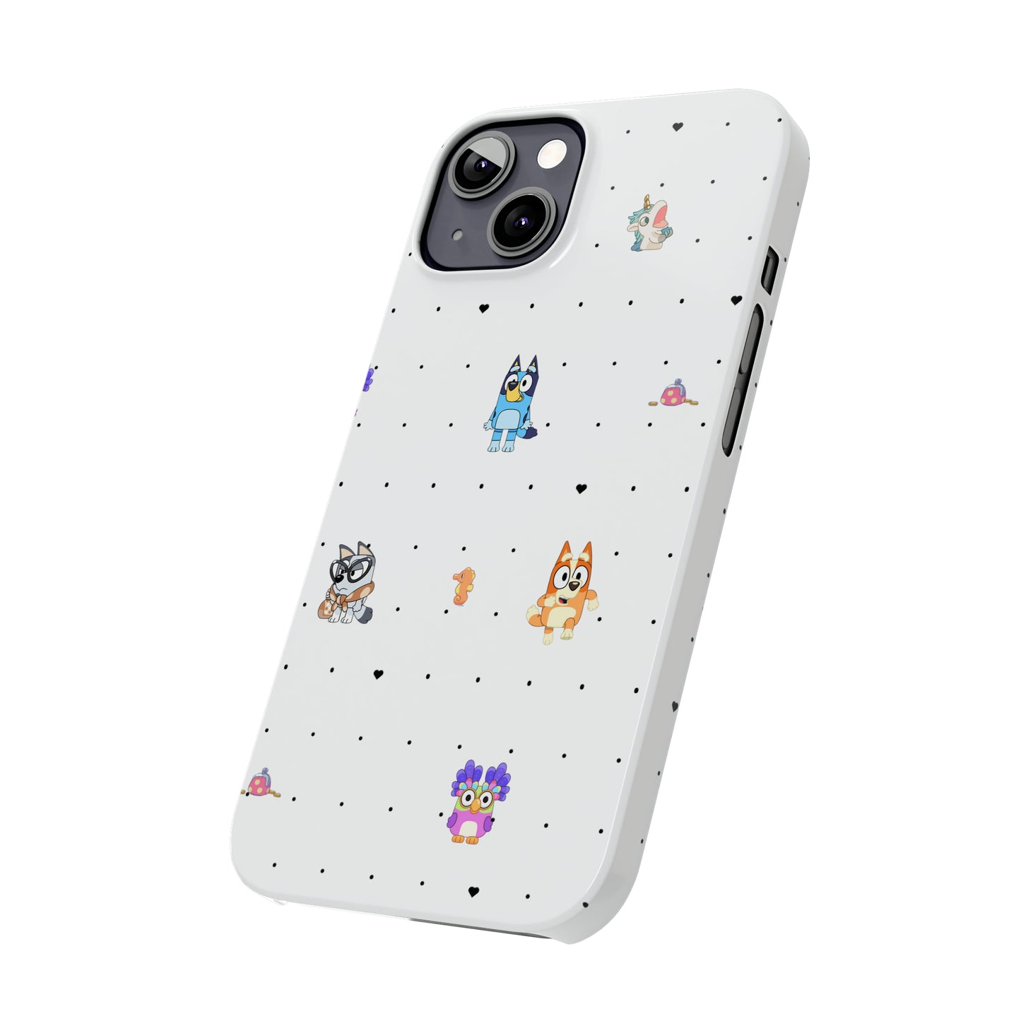 Chicc Bluey and Bingo Phone Case, iPhone Bluey Characters, Muffin Grannies Unicorse Phone Case