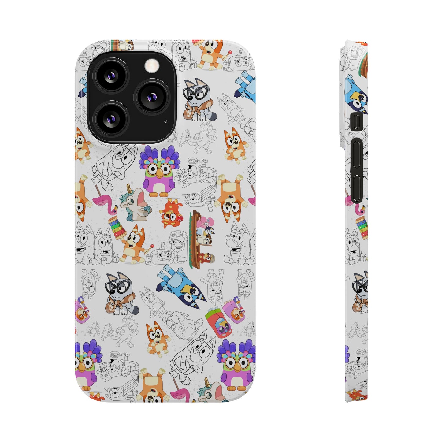 Bluey Bingo Phone Case, iPhone Bluey Characters, Muffin Grannies Unicorse Phone Case