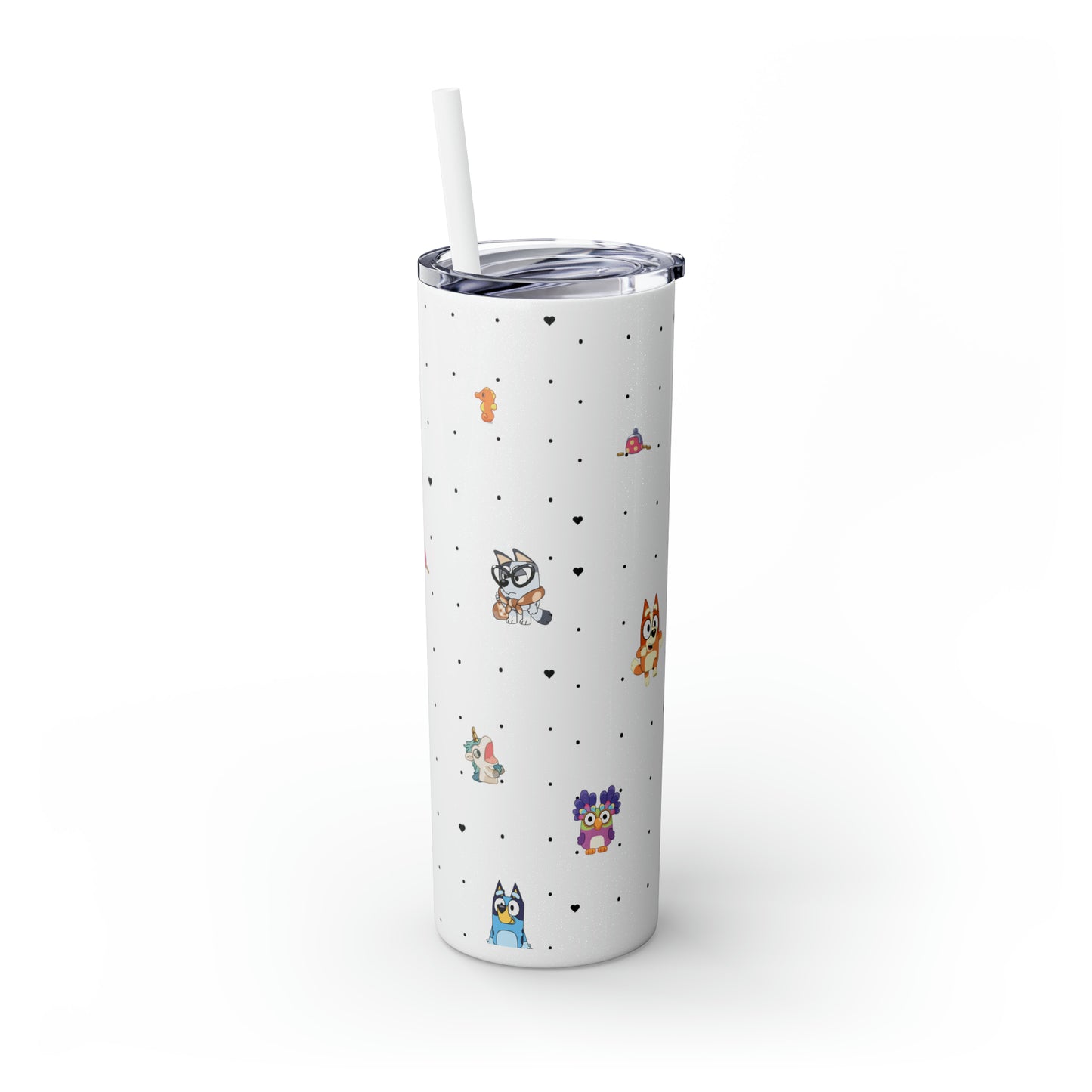 Chicc Bluey and Bingo Skinny Tumbler with Straw, 20oz, Bluey Tumbler, Bluey Water bottle, Bluey and Bingo To Go Cup