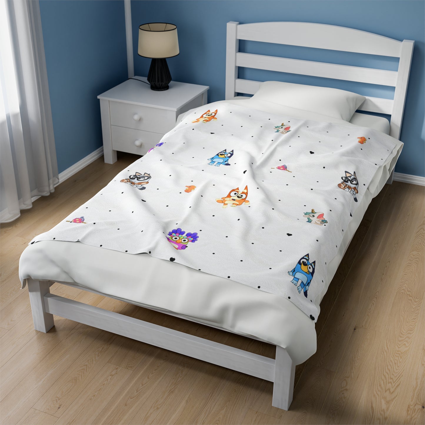 Bluey and Bingo Velveteen Plush Blanket, Bluey Baby Blanket, Bluey Kids Blanket, Bluey and Bingo Grannies Blanket