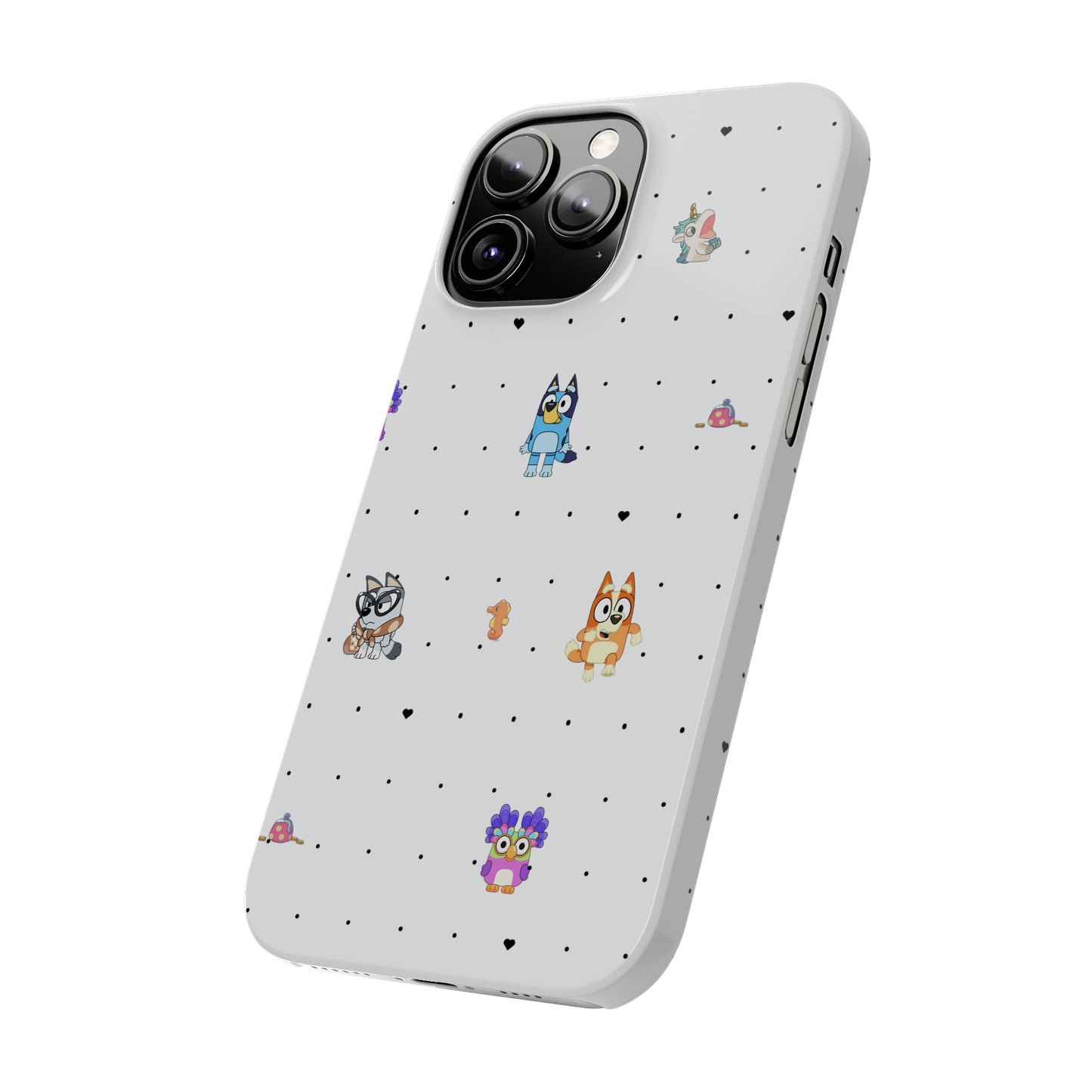 Chicc Bluey and Bingo Phone Case, iPhone Bluey Characters, Muffin Grannies Unicorse Phone Case