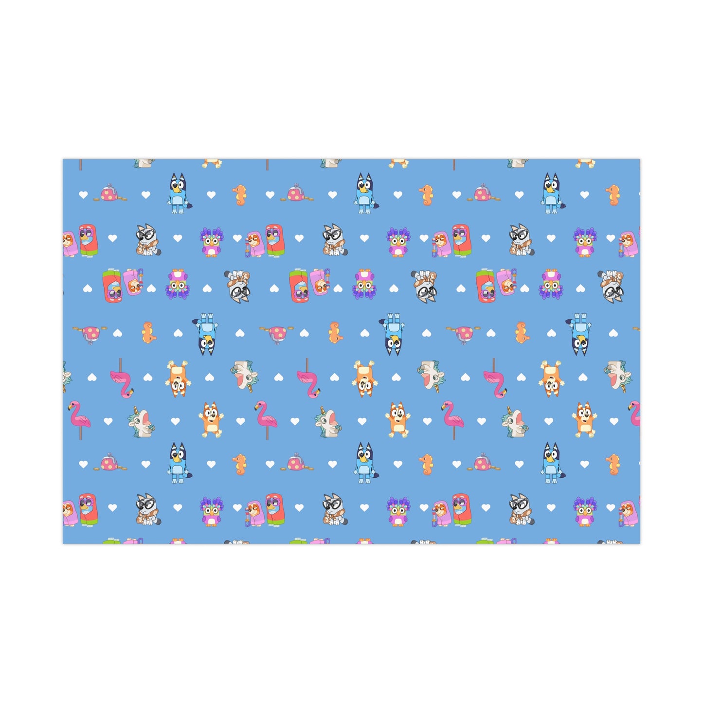 Janet and Rita Bluey and Bingo Gift Wrap Papers, Bluey and Bingo Birthday Present Wrap, Bluey and Bingo Christmas Wrapping Paper