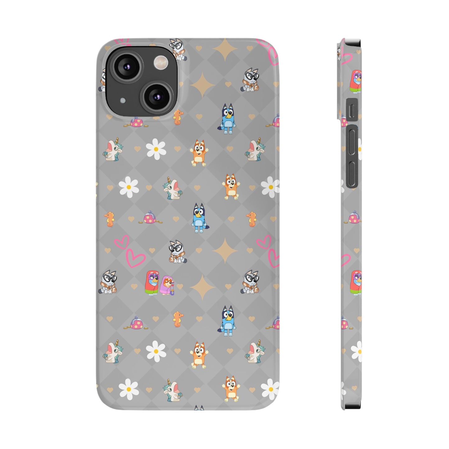 Classic Chicc Bluey and Bingo Phonecase, iPhone Bluey Characters, Muffin Grannies Unicorse Phone Case