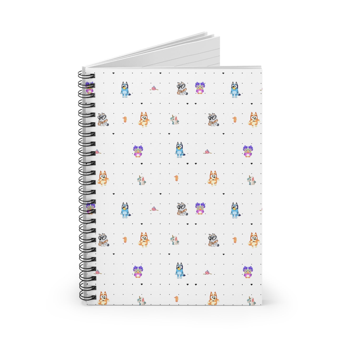 Bluey and Bingo Back To School, Janet and Rita School Supply, Bluey Themed Spiral Notebook - Ruled Line