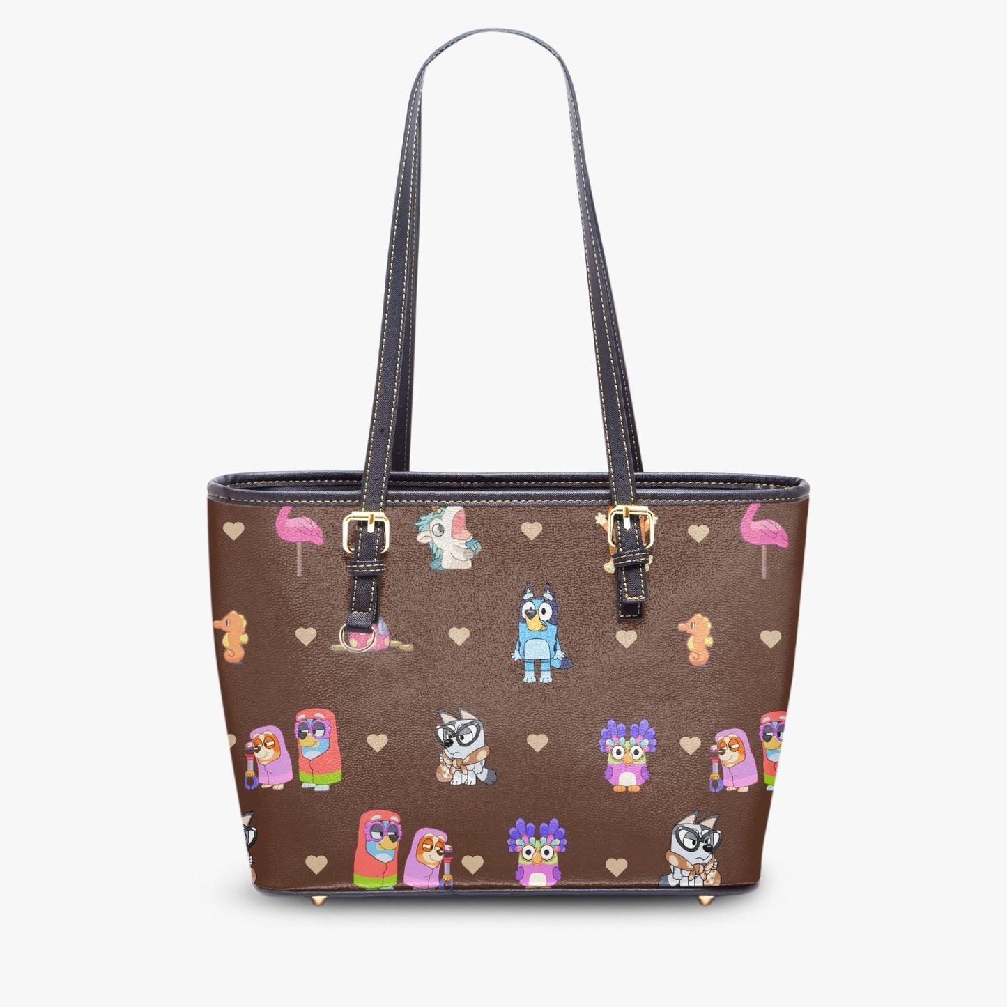 Bluey Bingo Grannies Muffin Healer Large Leather Tote Bag Chicc