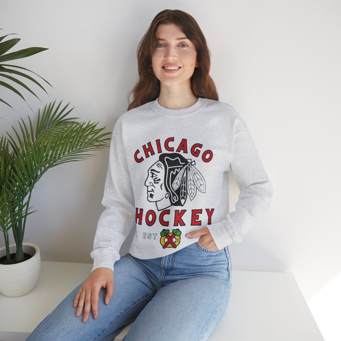 Blackhawks Hockey Sweatshirt, Chicago Hockey Shirt, Blackhawks Retro Hockey Sweatshirt, Chicago Fan Gear, NHL Hoodie