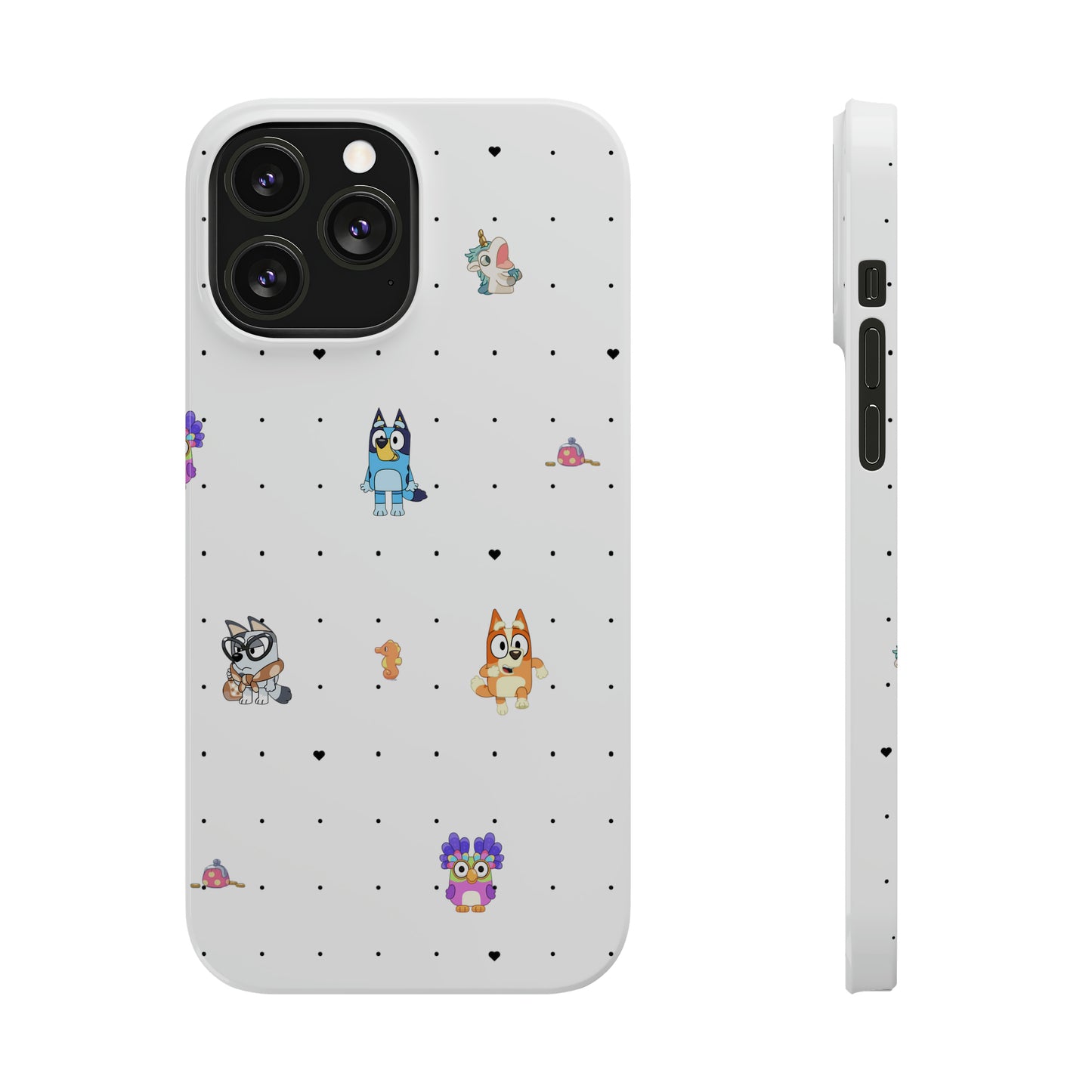 Chicc Bluey and Bingo Phone Case, iPhone Bluey Characters, Muffin Grannies Unicorse Phone Case