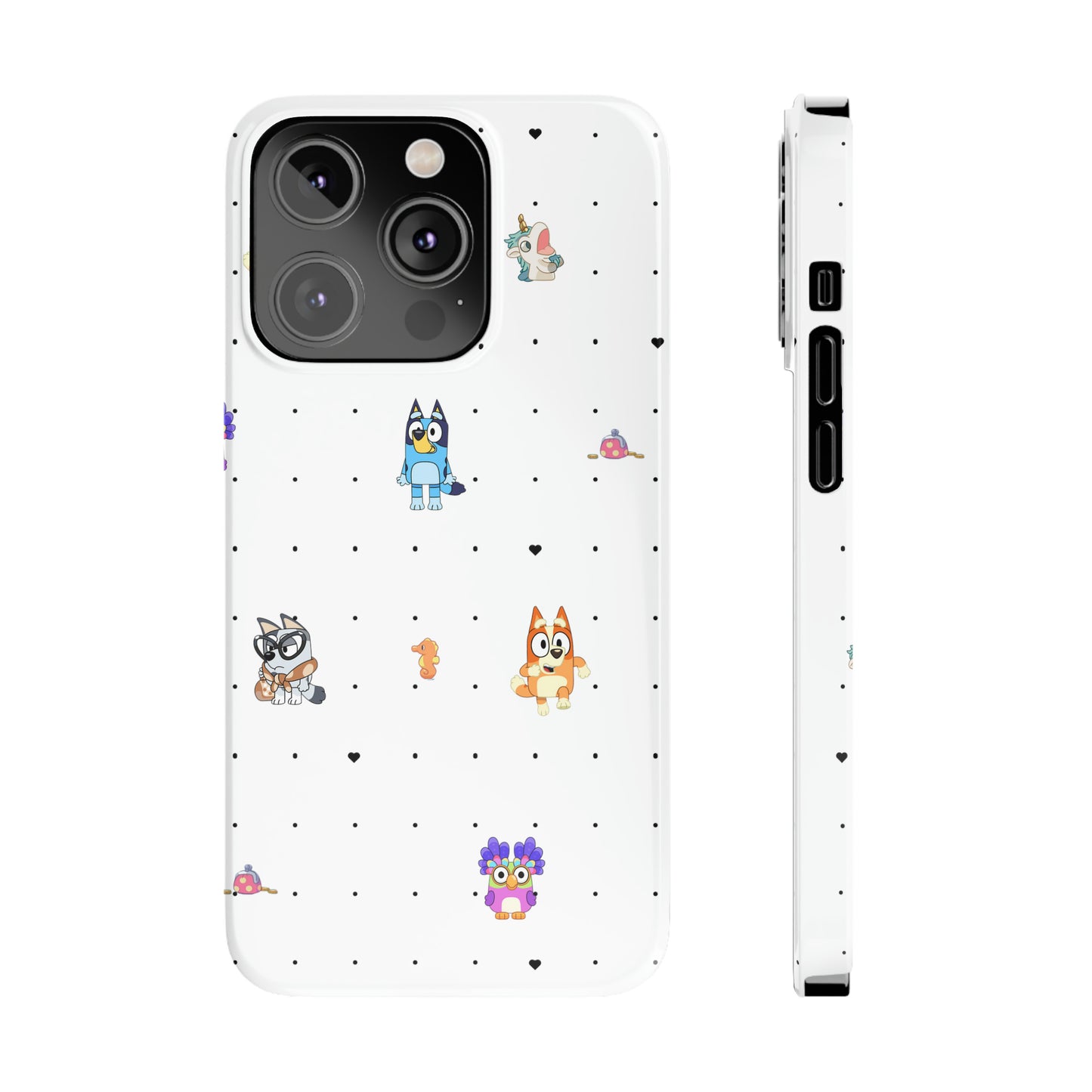 Chicc Bluey and Bingo Phone Case, iPhone Bluey Characters, Muffin Grannies Unicorse Phone Case