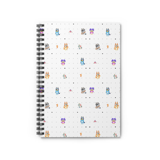 Bluey and Bingo Back To School, Janet and Rita School Supply, Bluey Themed Spiral Notebook - Ruled Line